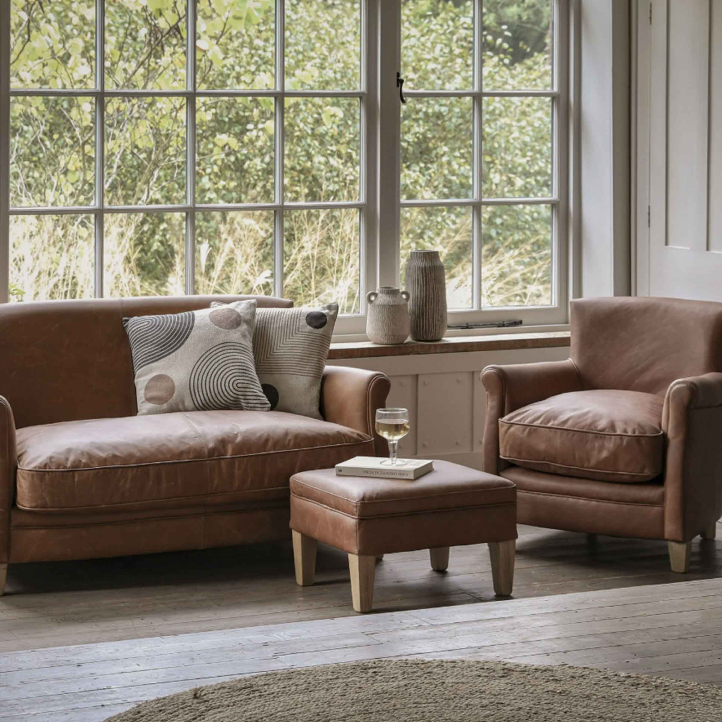 Lovina Vintage Brown Leather Sofa