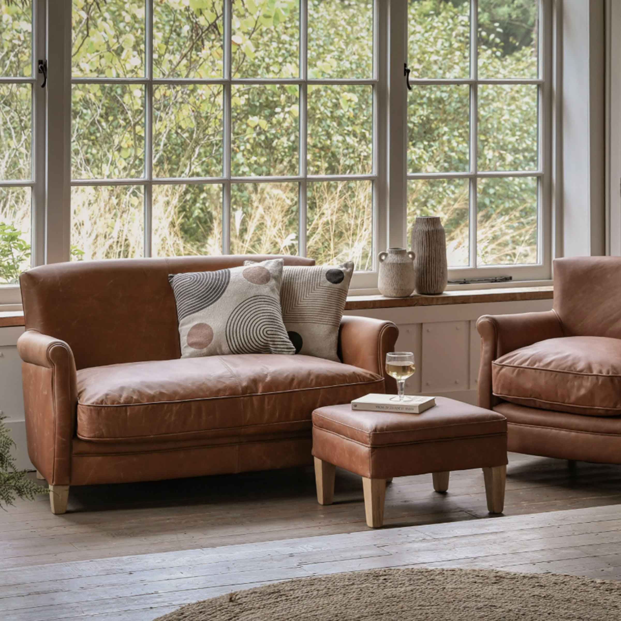 Lovina Vintage Brown Leather Sofa