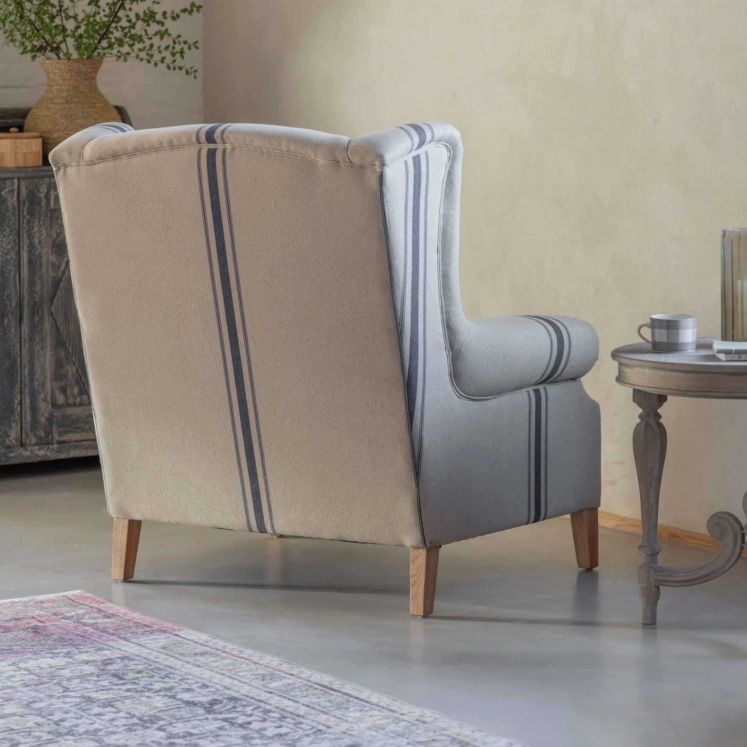 Lovina Blue Striped Loveseat
