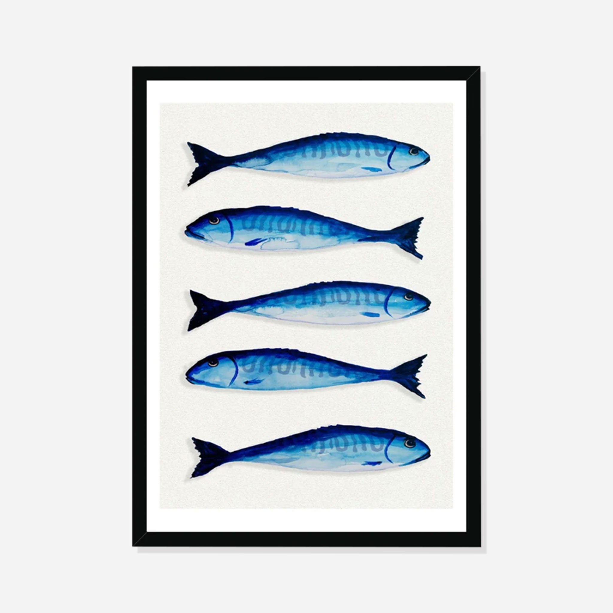 Mackerel Kitchen Art Print - Framed