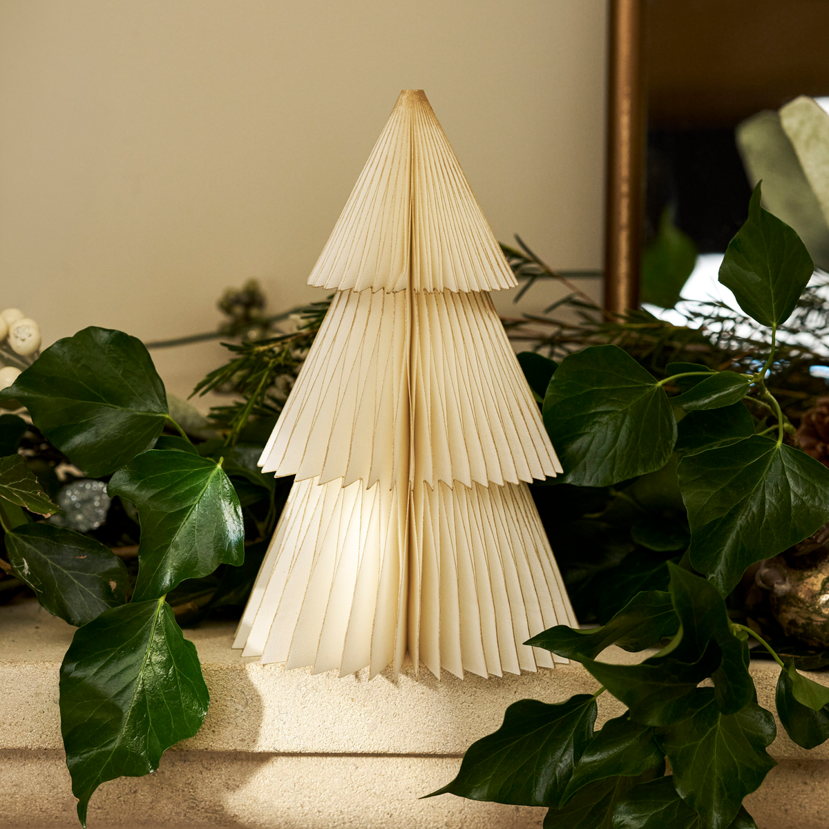 Maddox Christmas Tree - Warm White & Gold, Small
