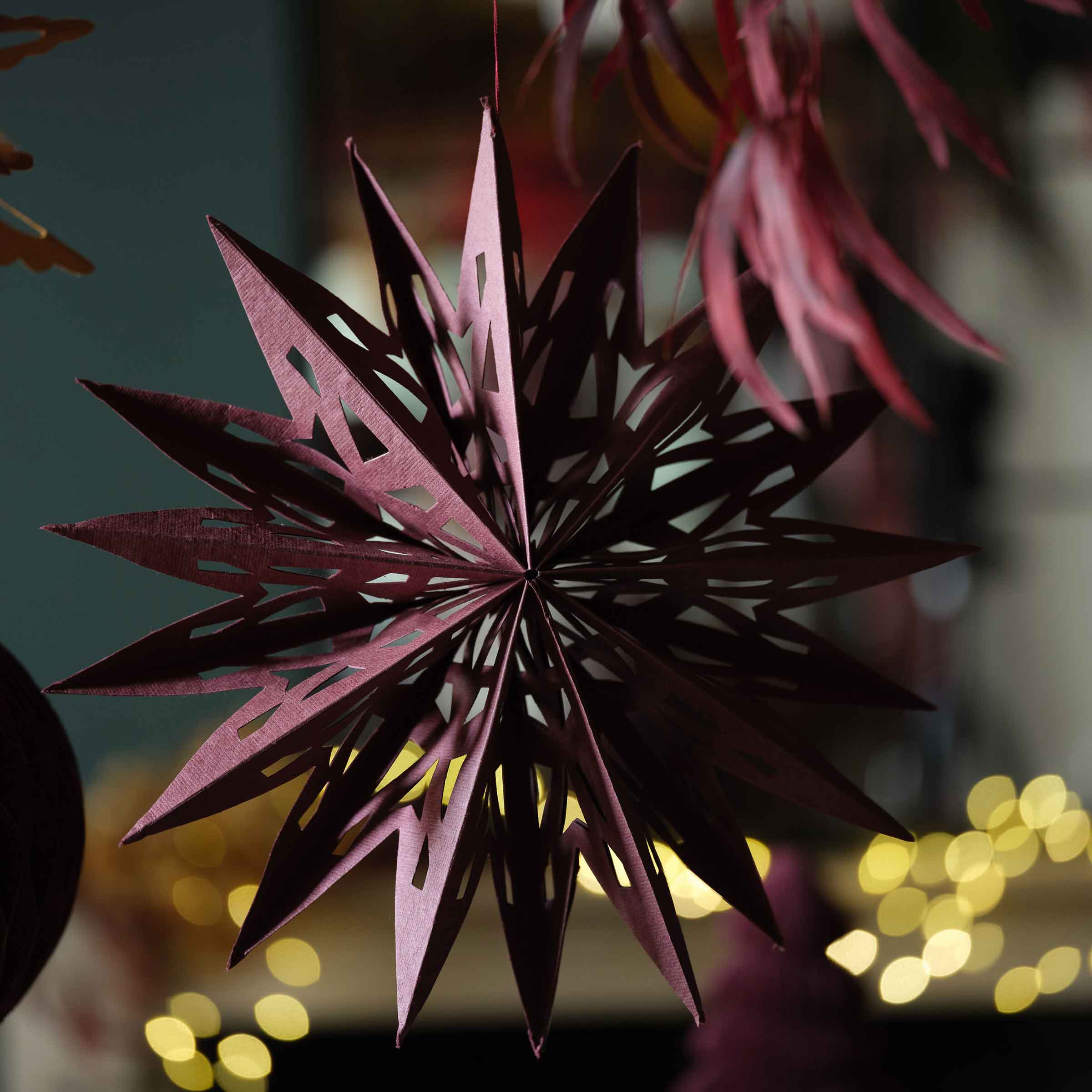 Maddox Cutout Christmas Star – Berry Red Paper Decoration