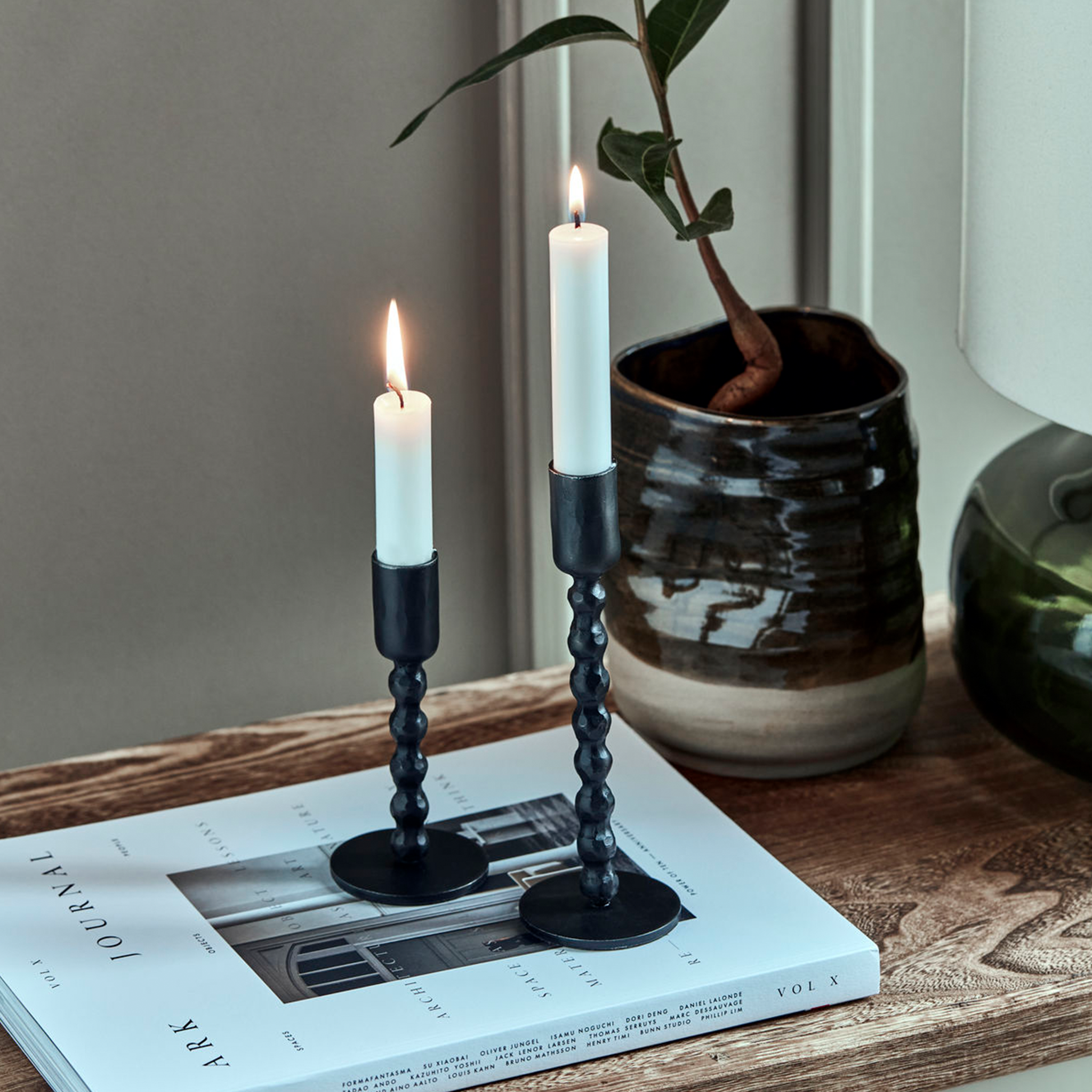 Mala Black Candle Stand | Large
