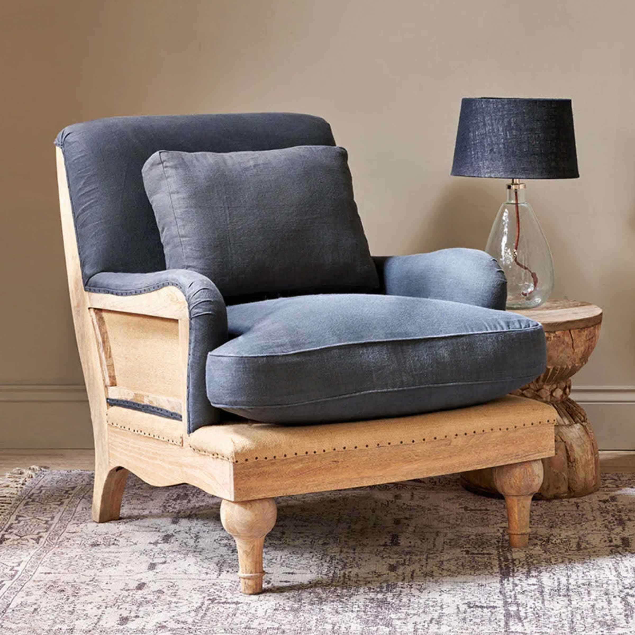 Manta Deconstructed Linen Armchair | Charcoal