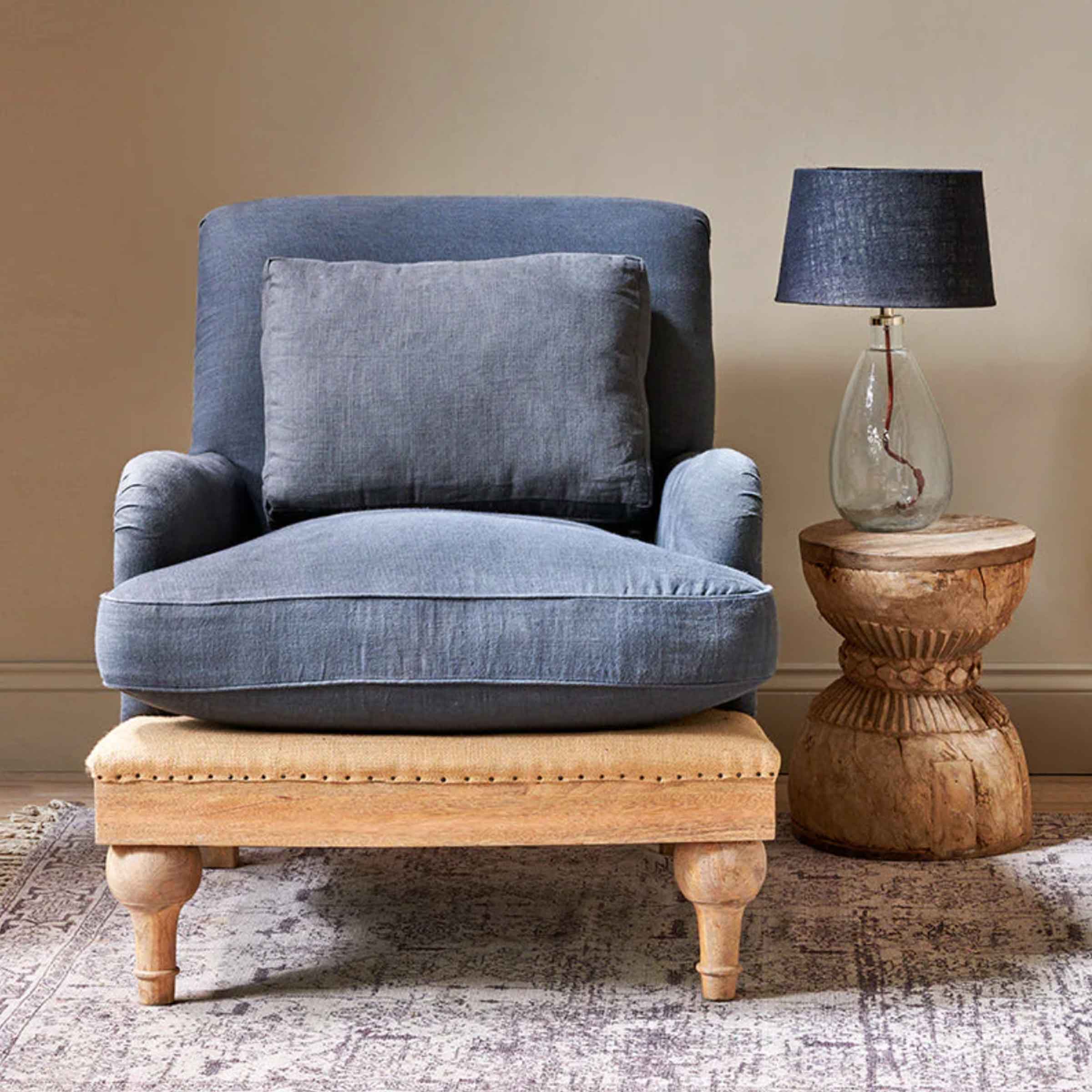 Manta Deconstructed Linen Armchair | Charcoal
