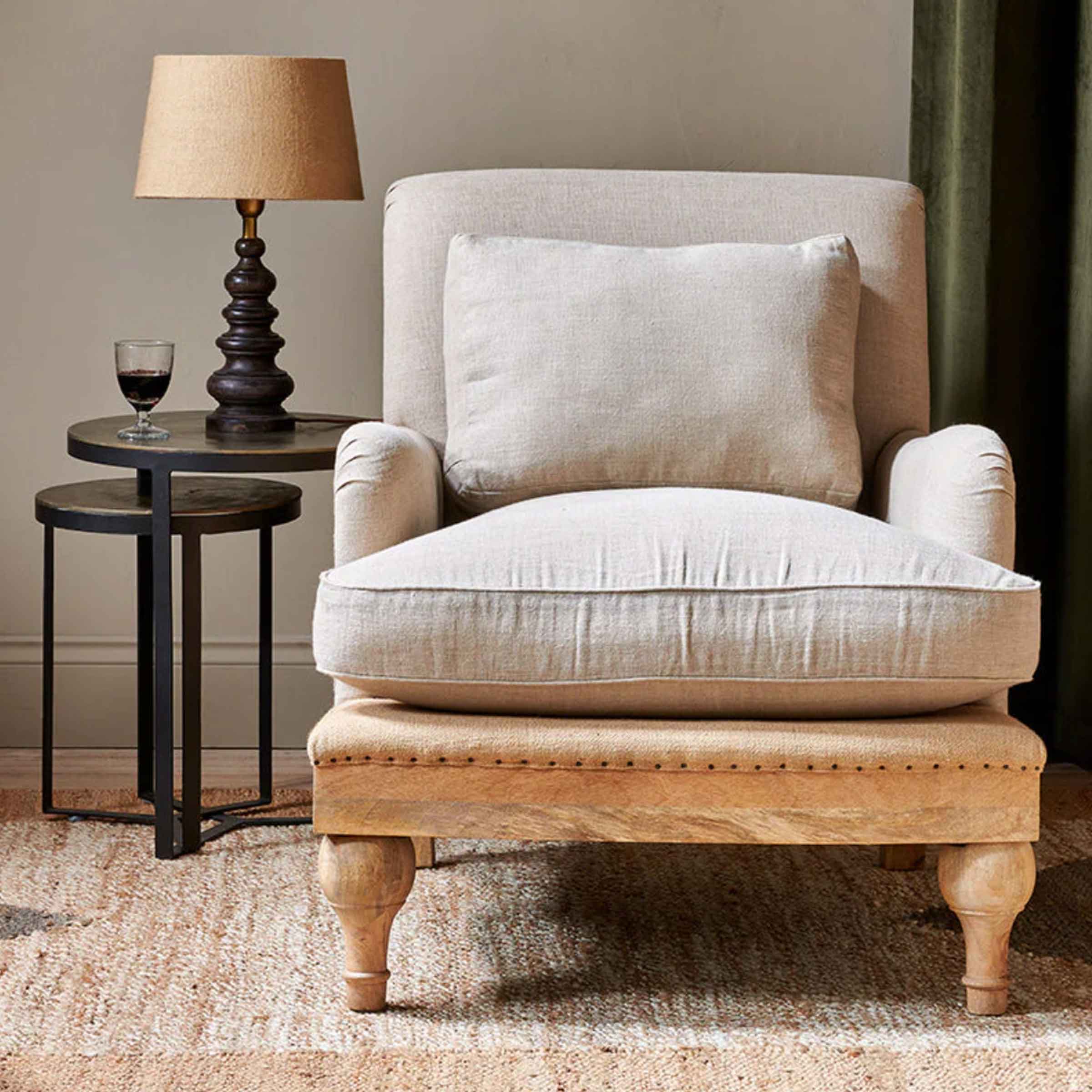 Manta Deconstructed Linen Armchair | Stone