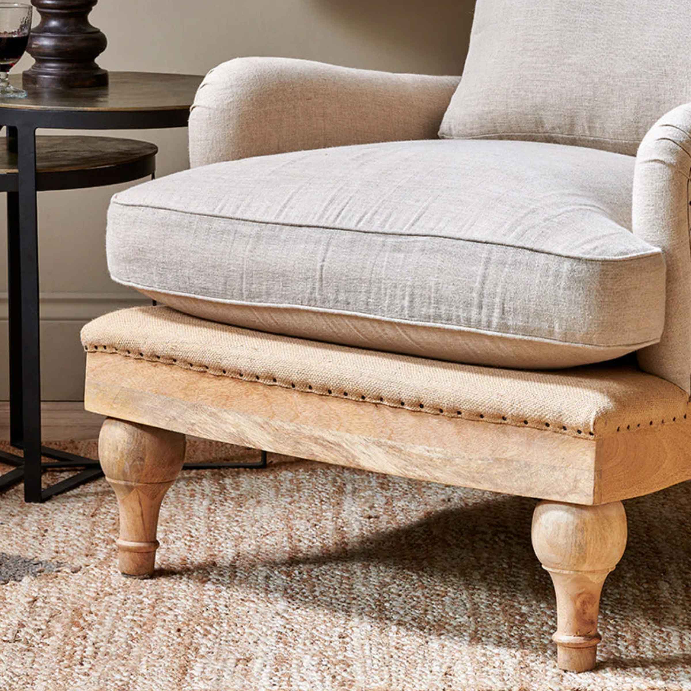 Manta Deconstructed Linen Armchair | Stone