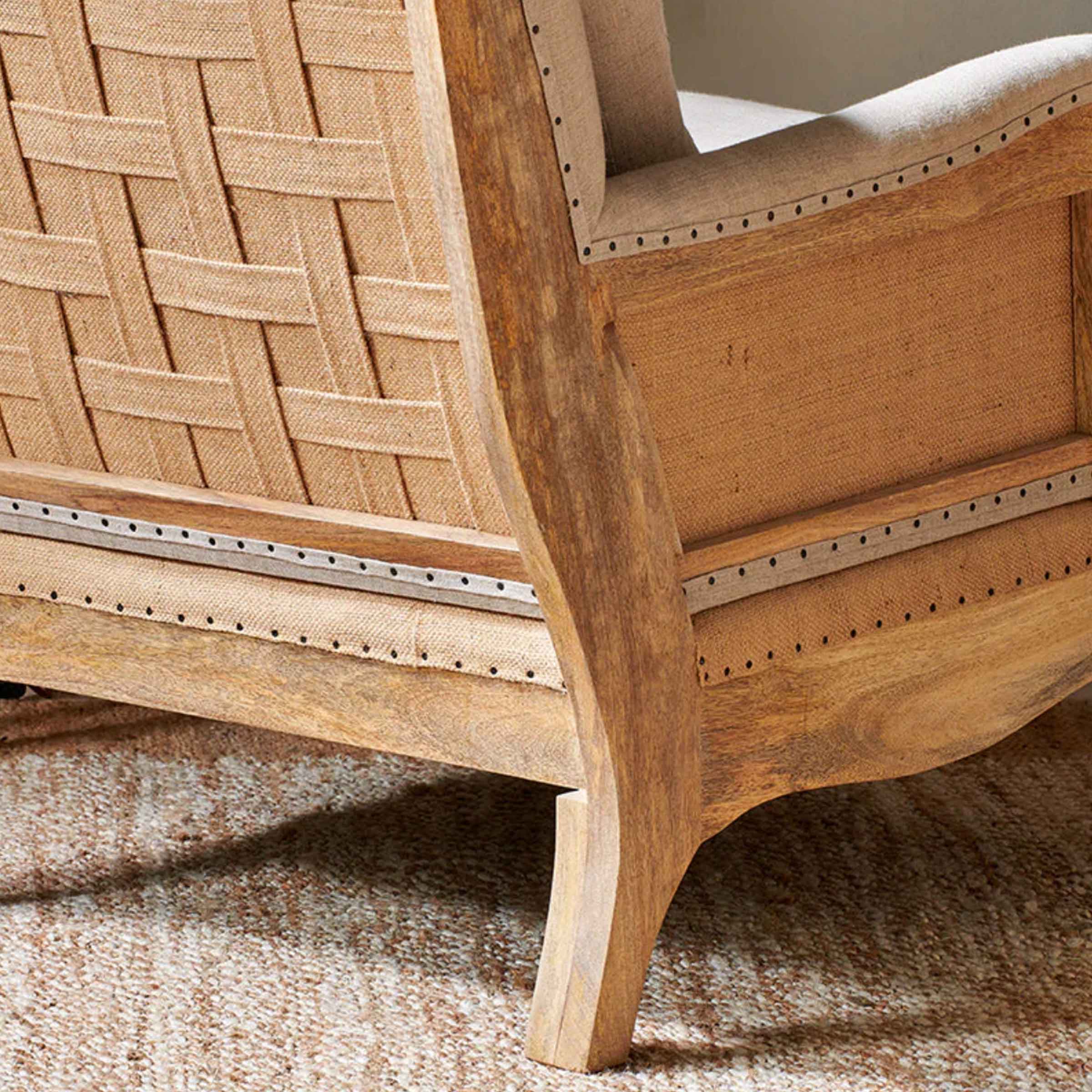 Manta Deconstructed Linen Armchair | Stone