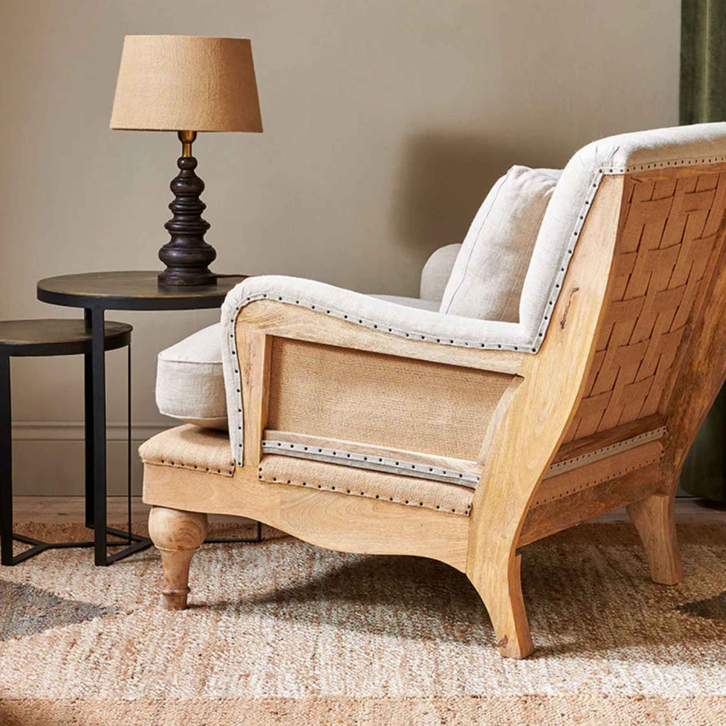 Manta Deconstructed Linen Armchair | Stone