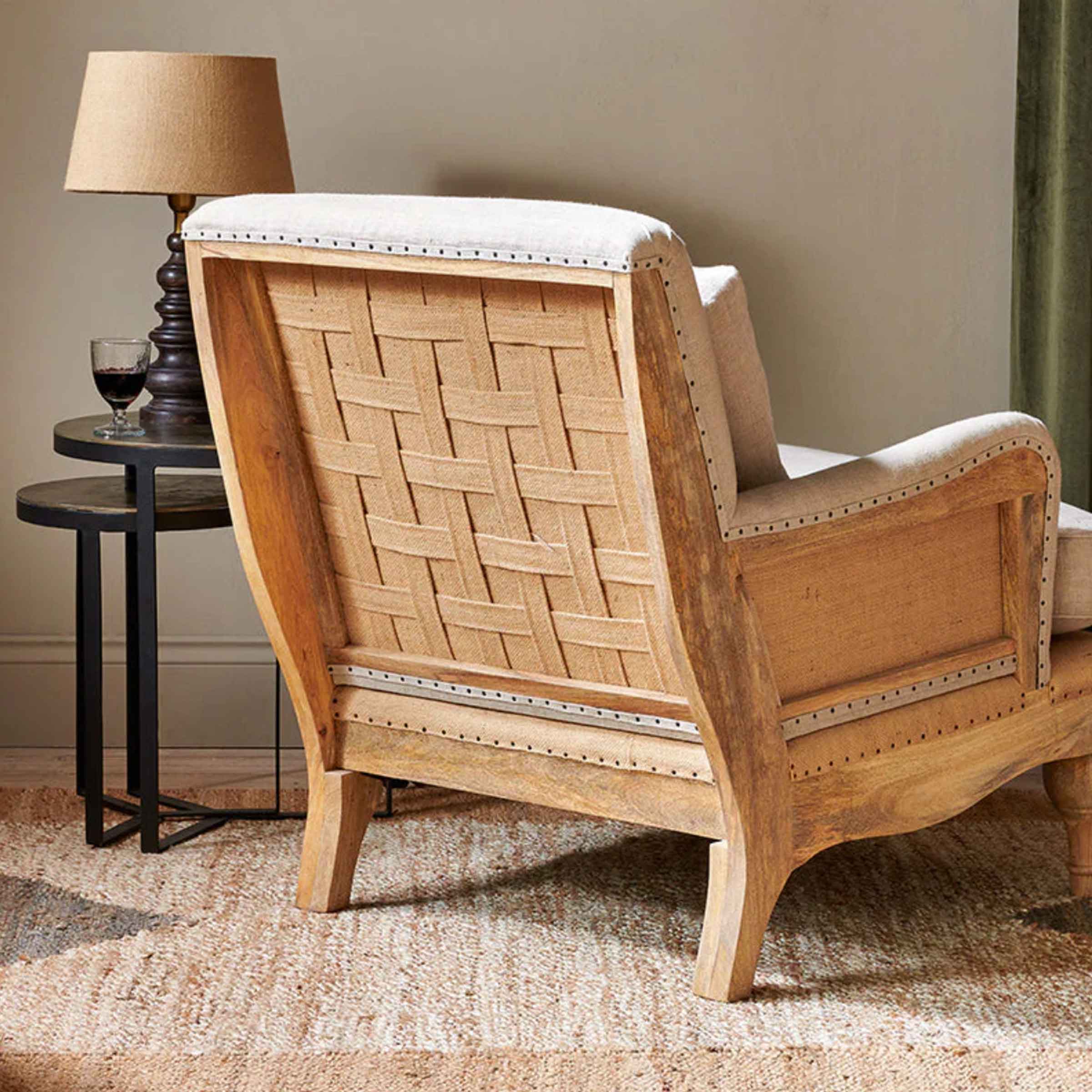 Manta Deconstructed Linen Armchair | Stone