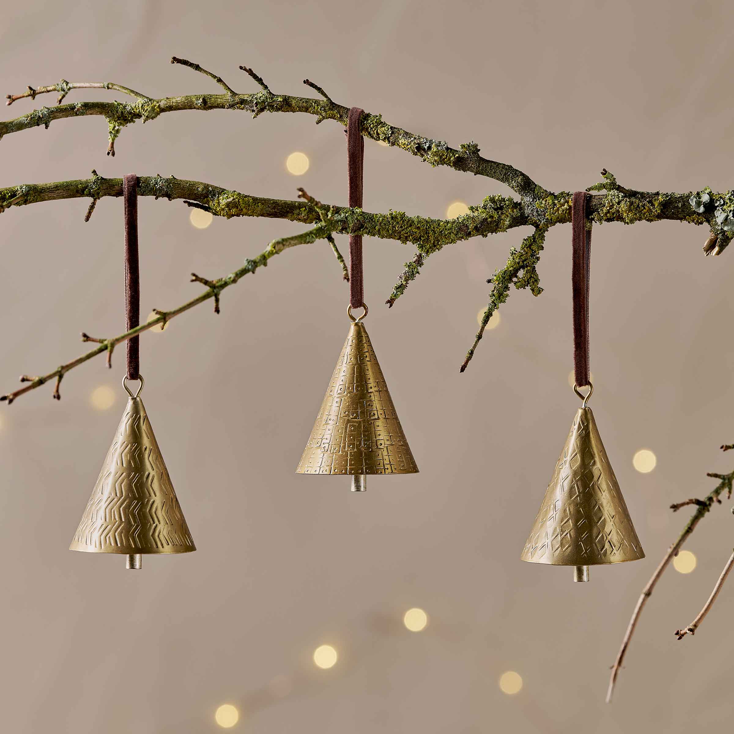 Manya Brass Bell Baubles | Set of 3