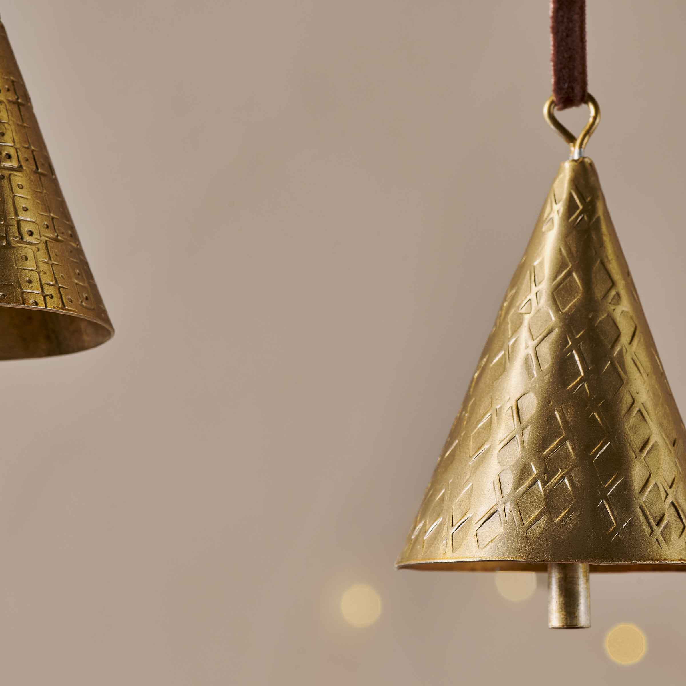Manya Brass Bell Baubles | Set of 3