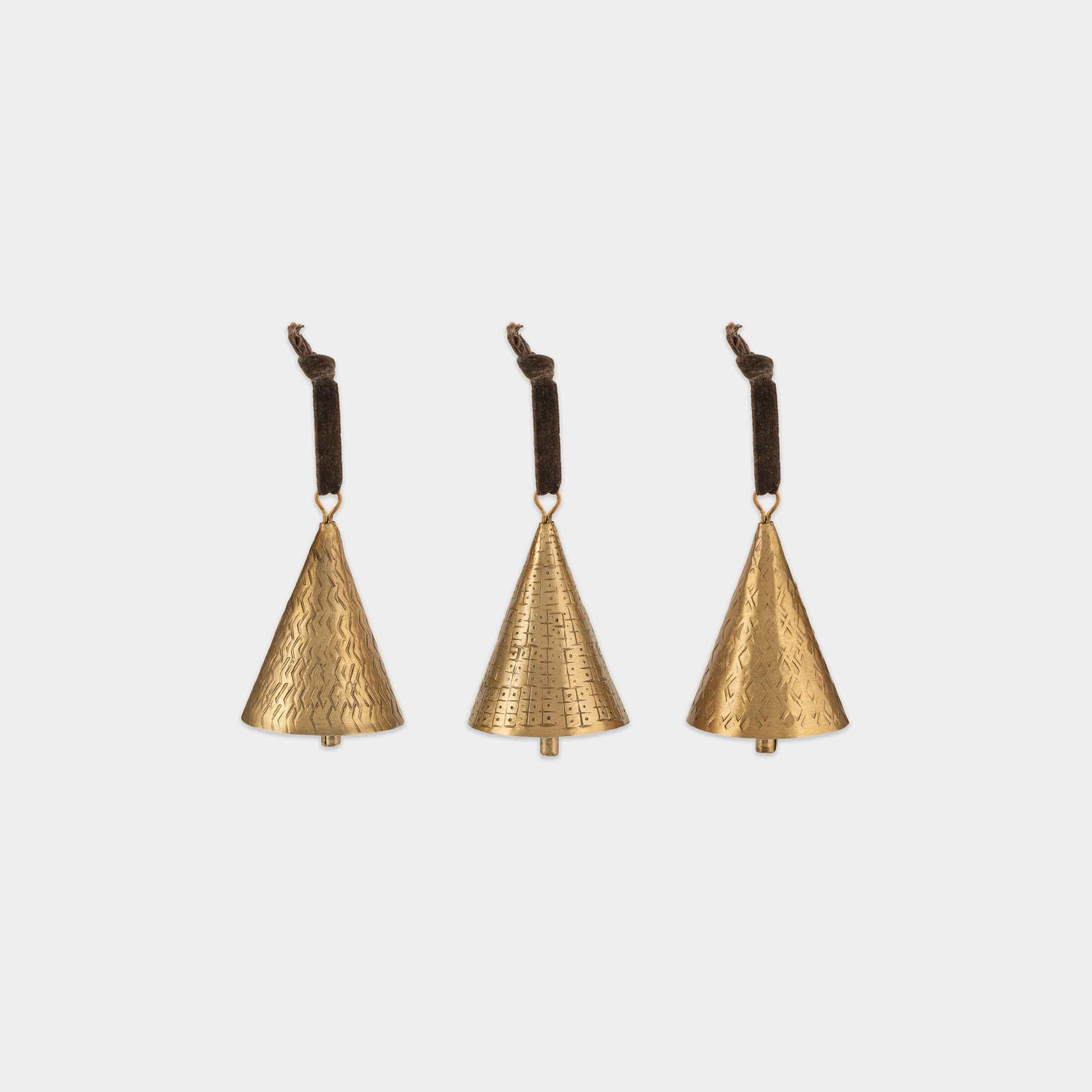Manya Brass Bell Baubles | Set of 3