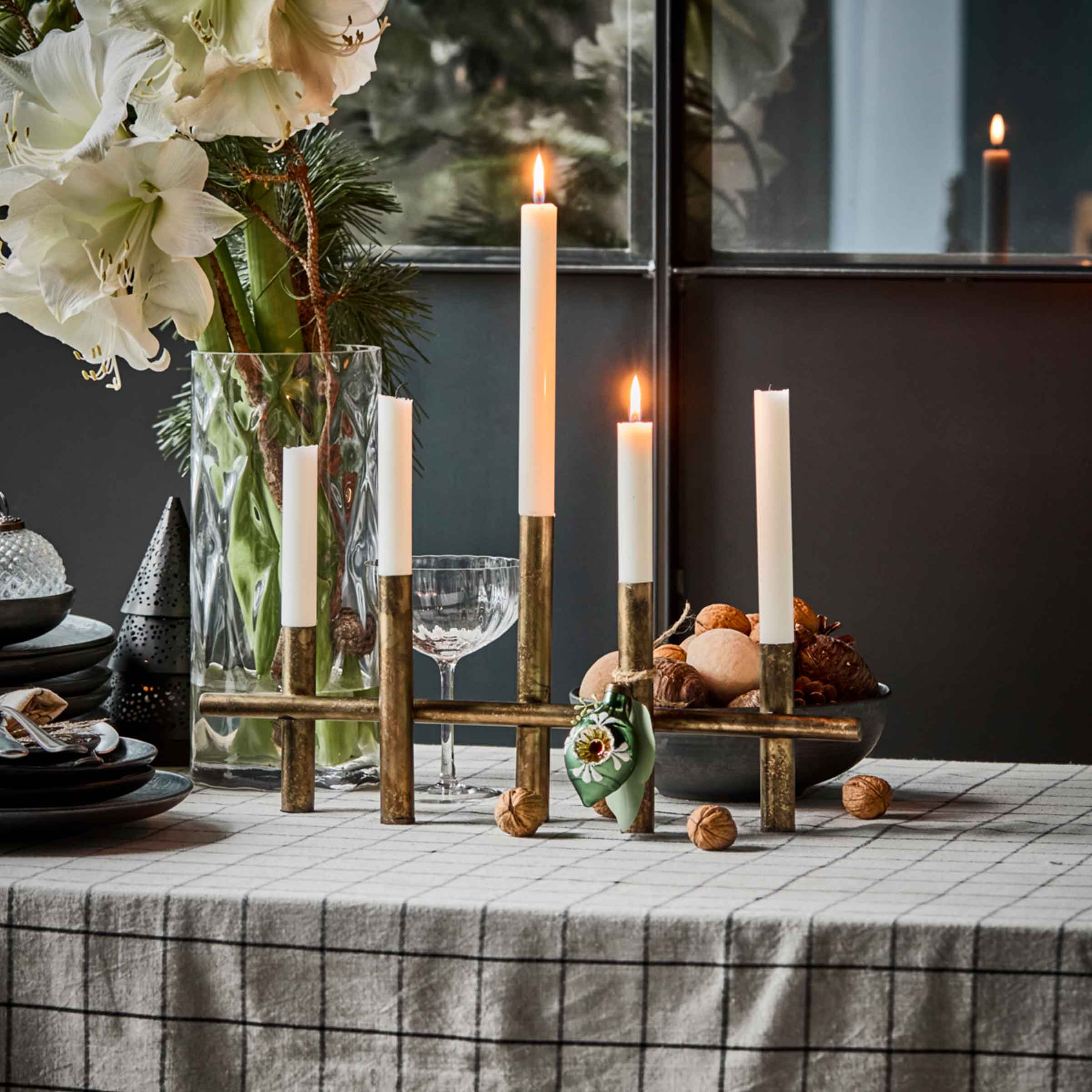 Maxi Antique Brass Candle Holder