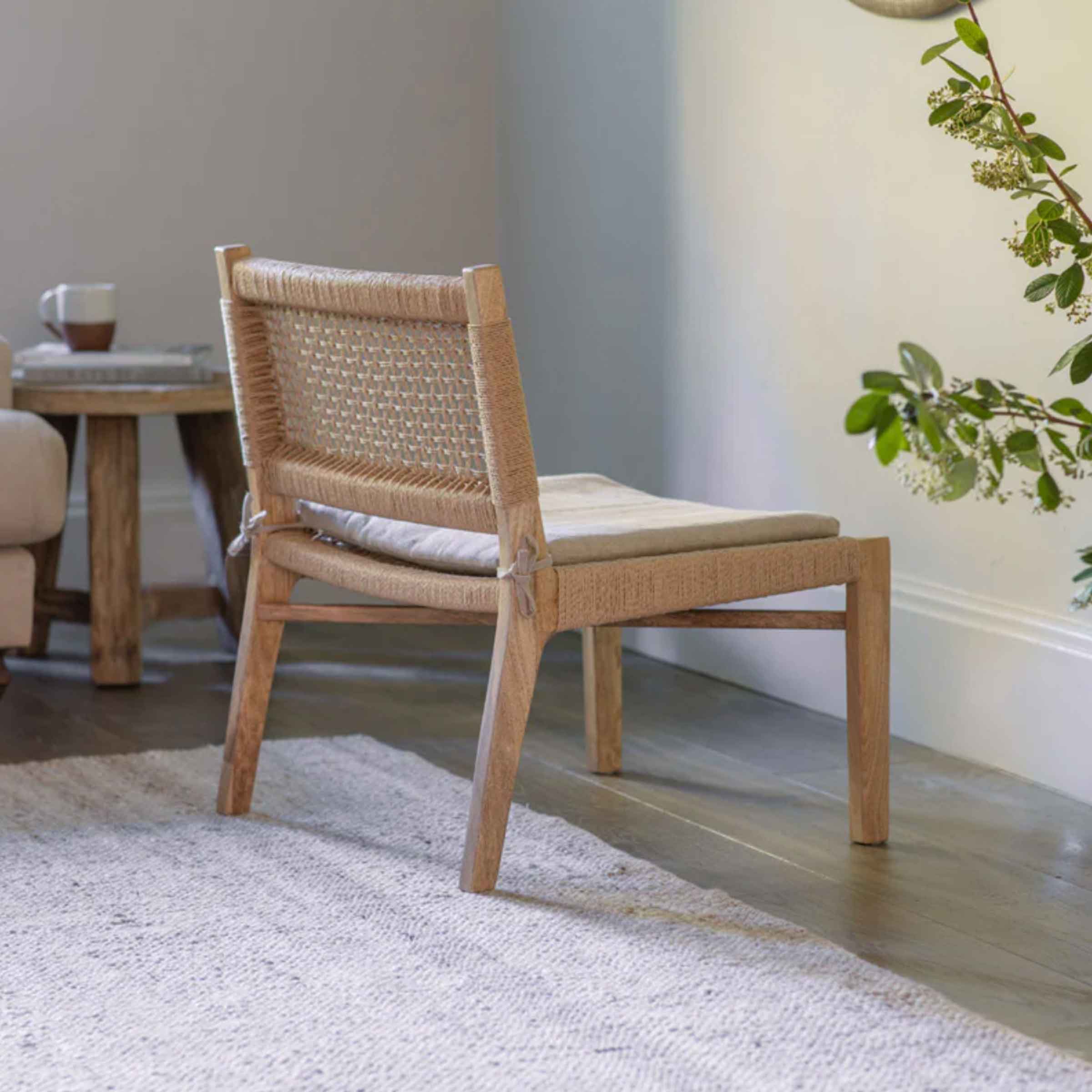 Melolo Mango Wood + Cord Occasional Chair