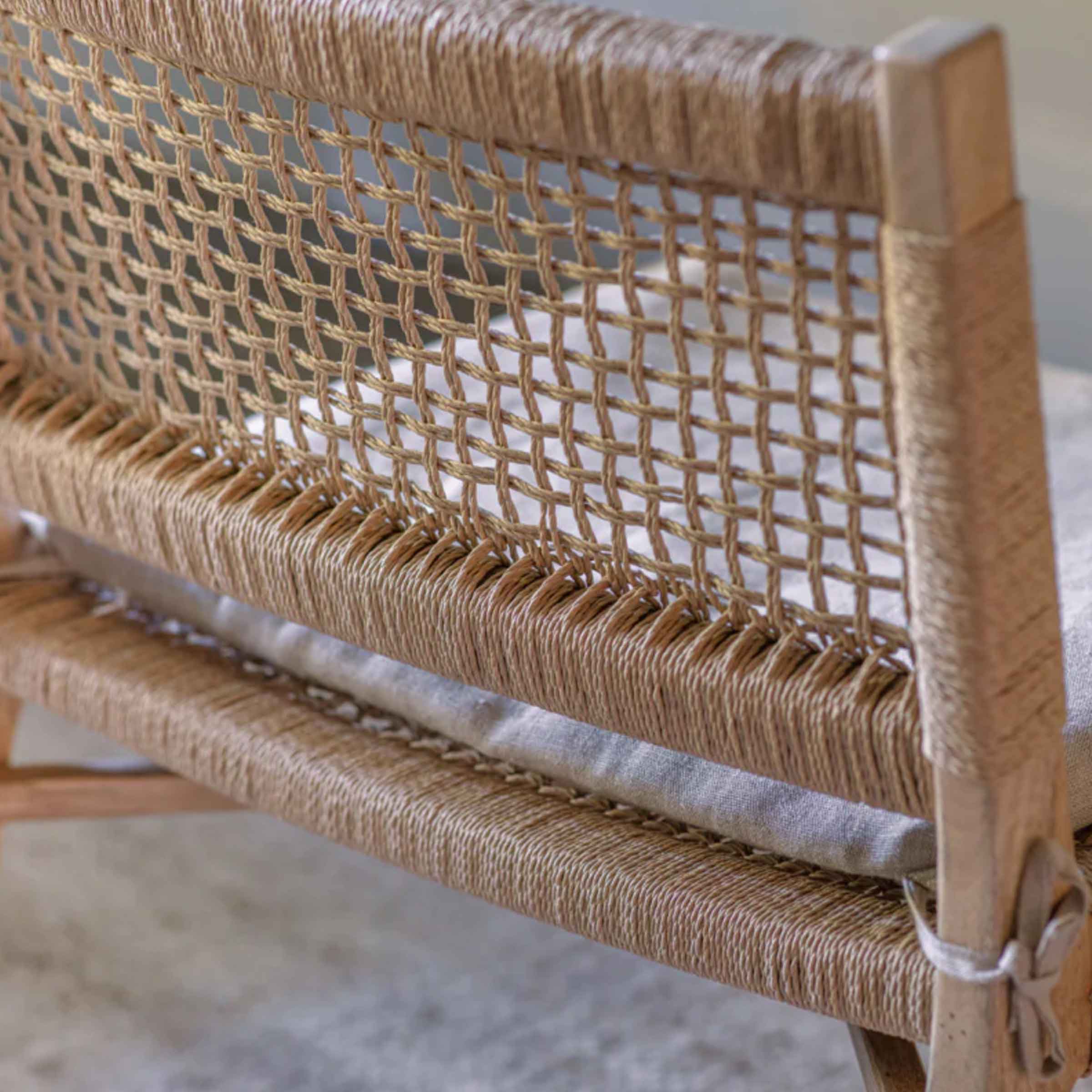 Melolo Mango Wood + Cord Occasional Chair
