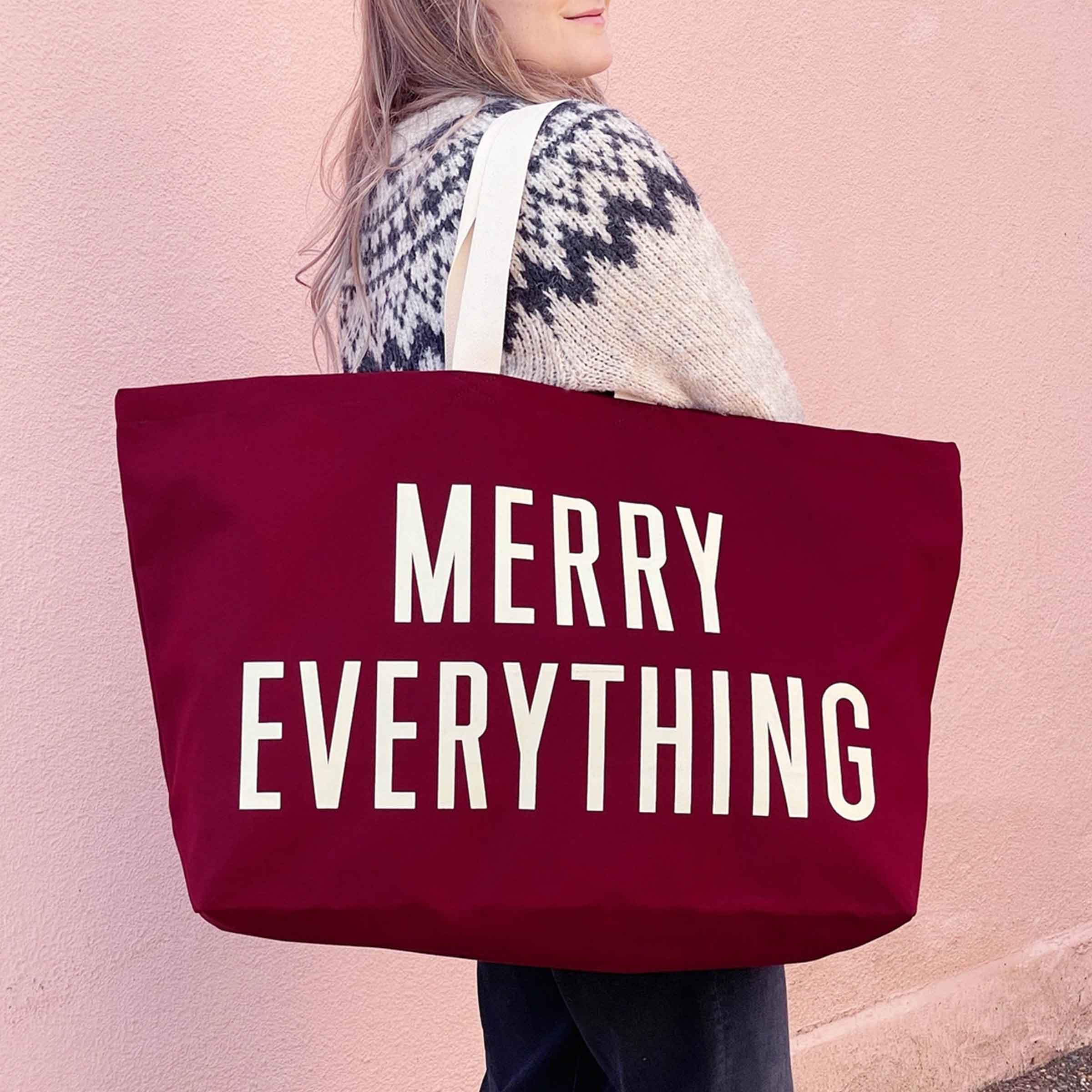 Merry Everything | Really Big Bag | Burgundy
