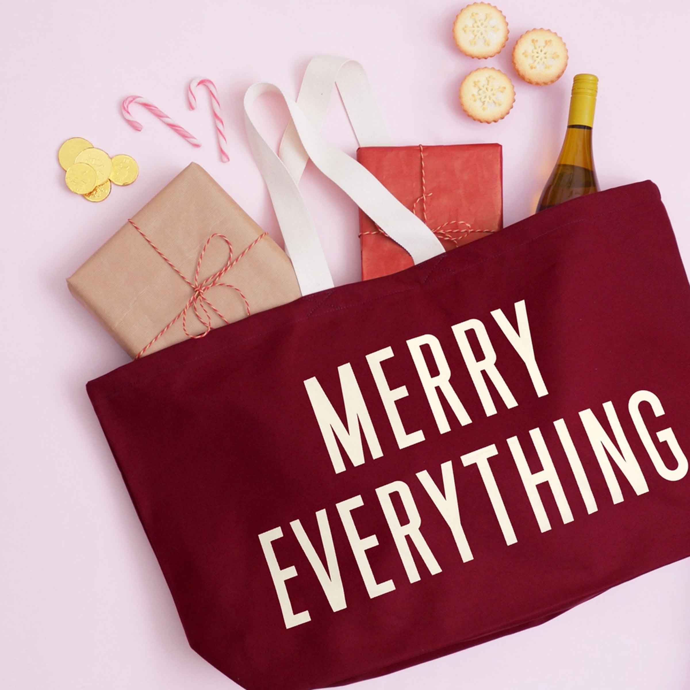Merry Everything | Really Big Bag | Burgundy