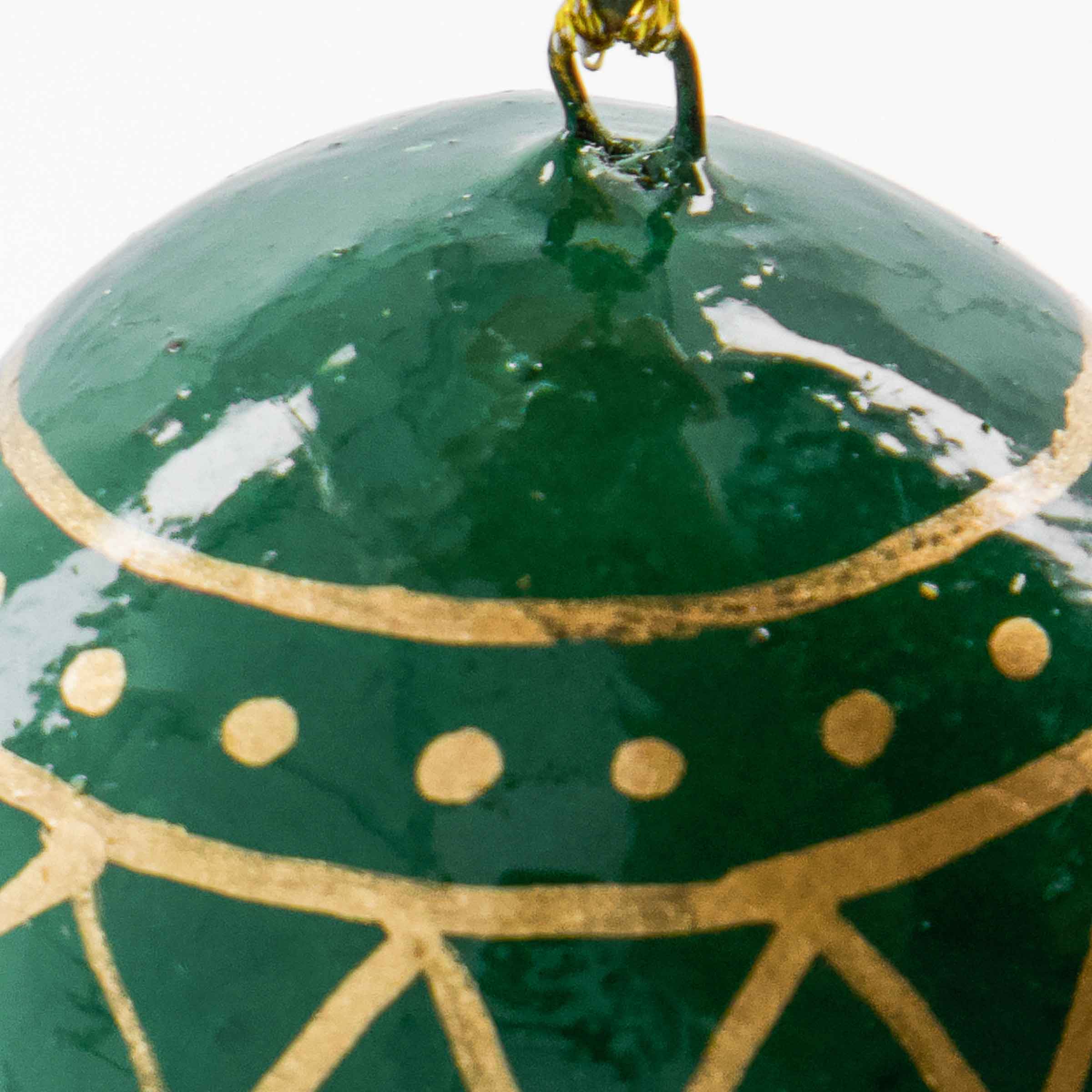 Handcrafted Paper Mache Baubles | Green + Mint | Set of 4