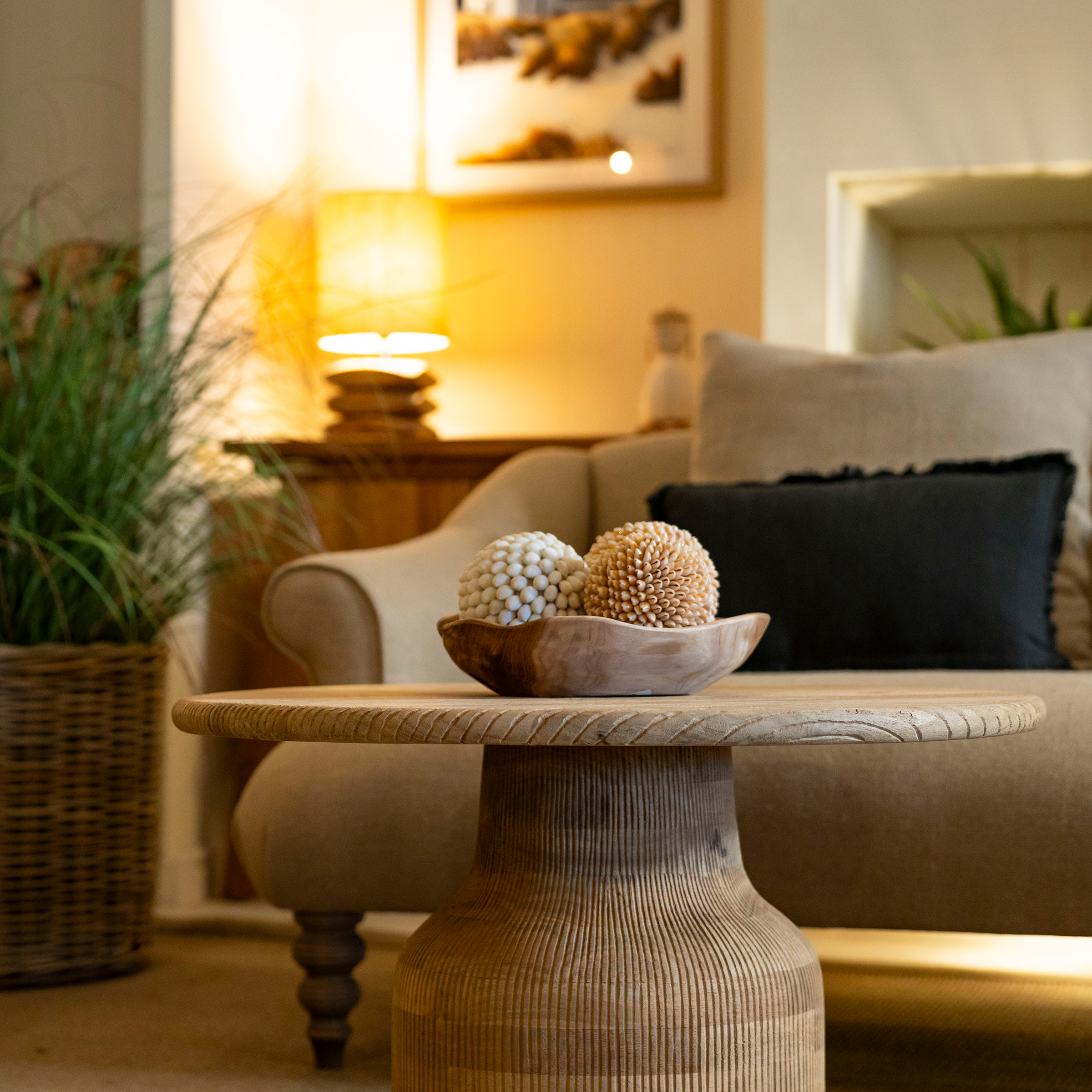 Pemalang Grooved Wood Coffee Table