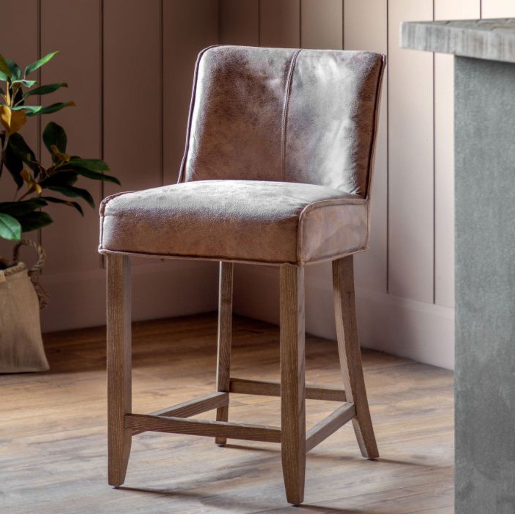 Pineda Kitchen Stools (Pair) - Brown