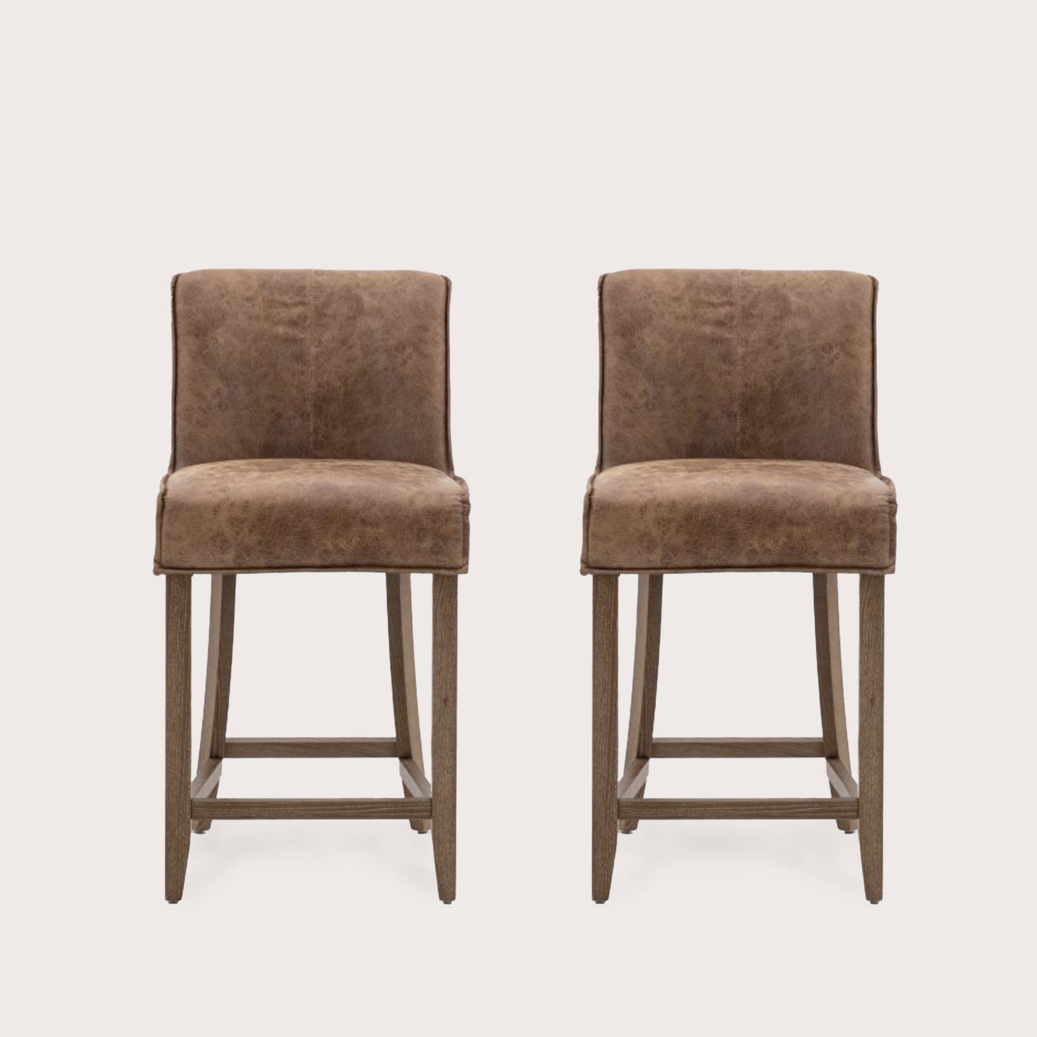 Pineda Kitchen Stools (Pair) - Brown