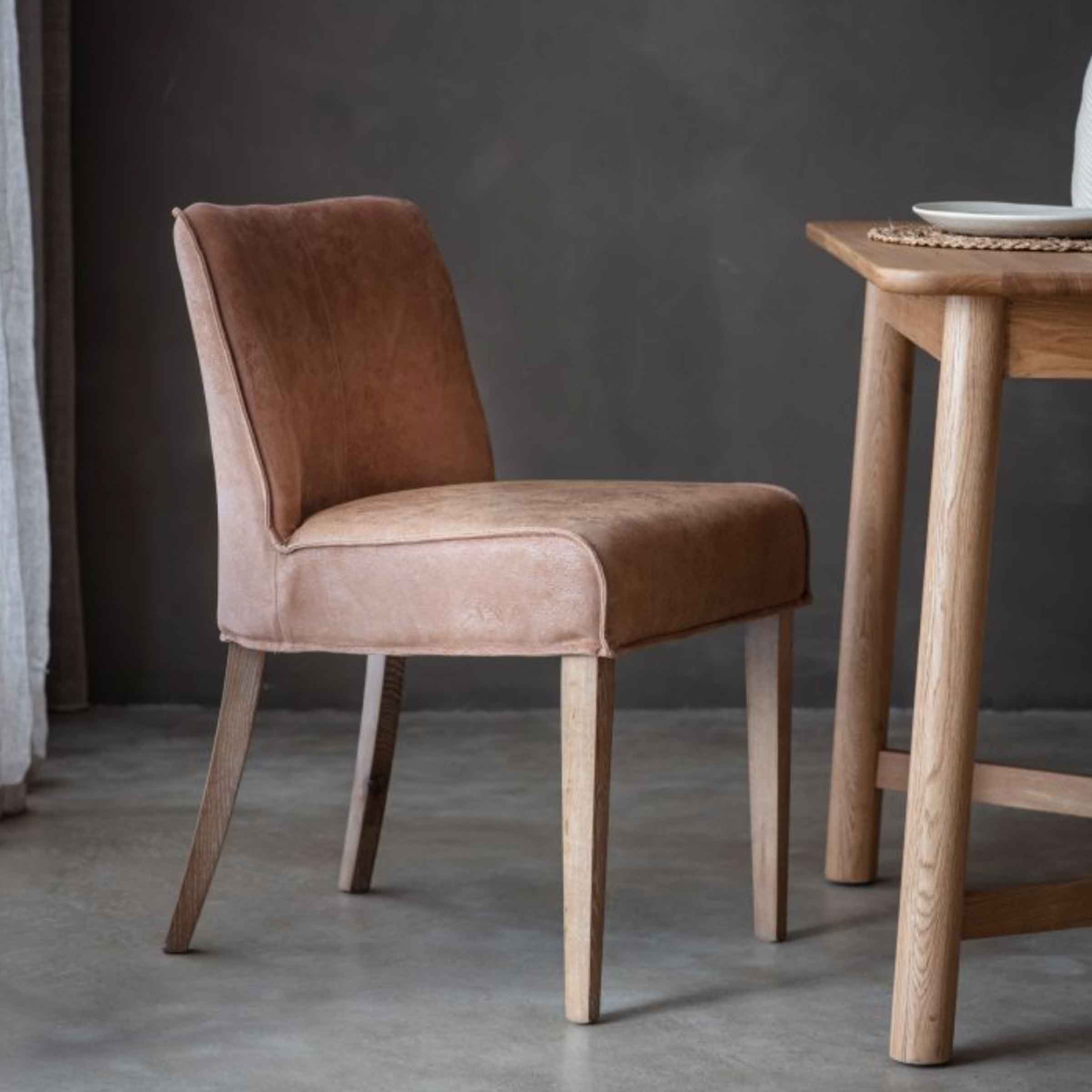 Pineda Dining Chairs | Pair | Tan Leather