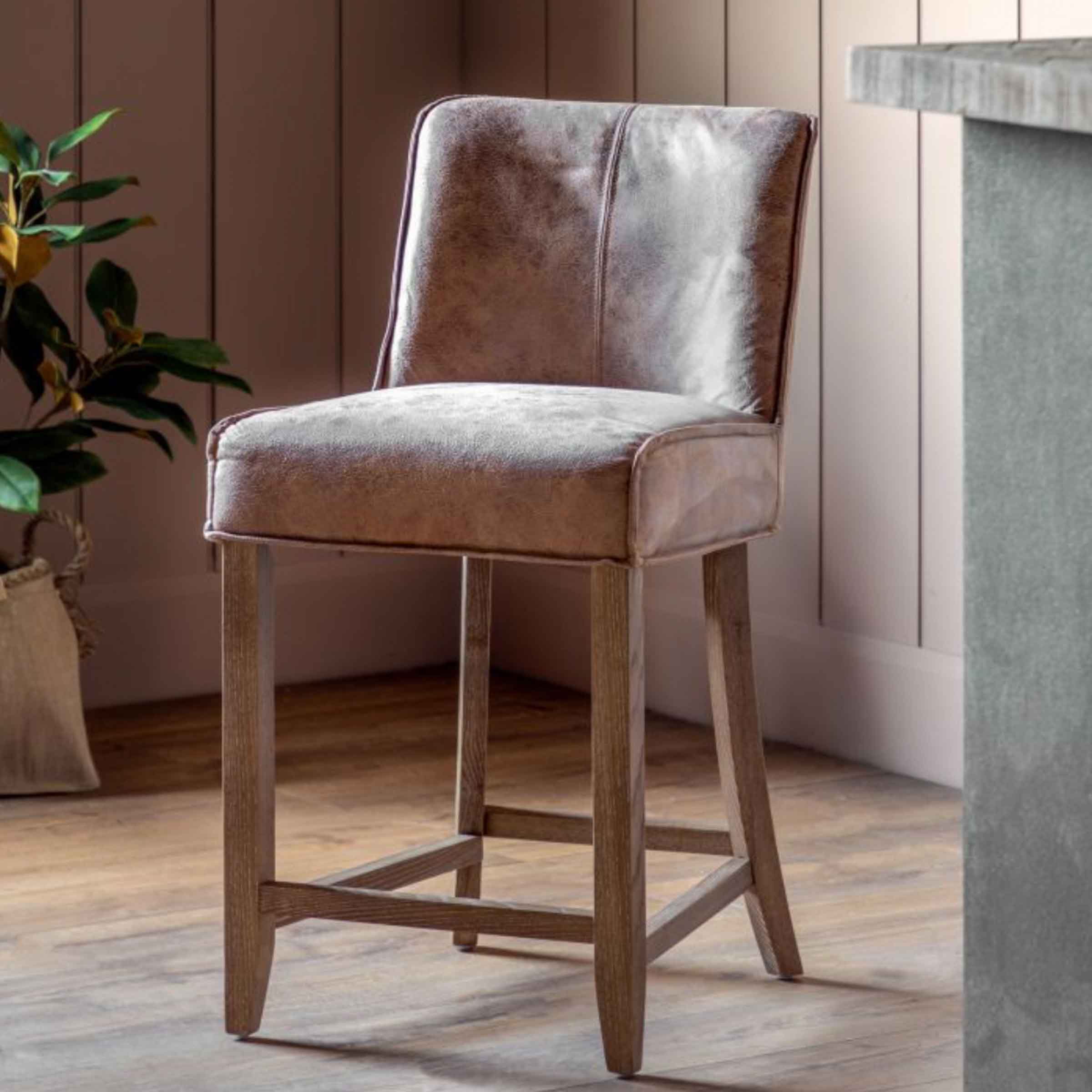 Pineda Kitchen Stool | Tan Leather