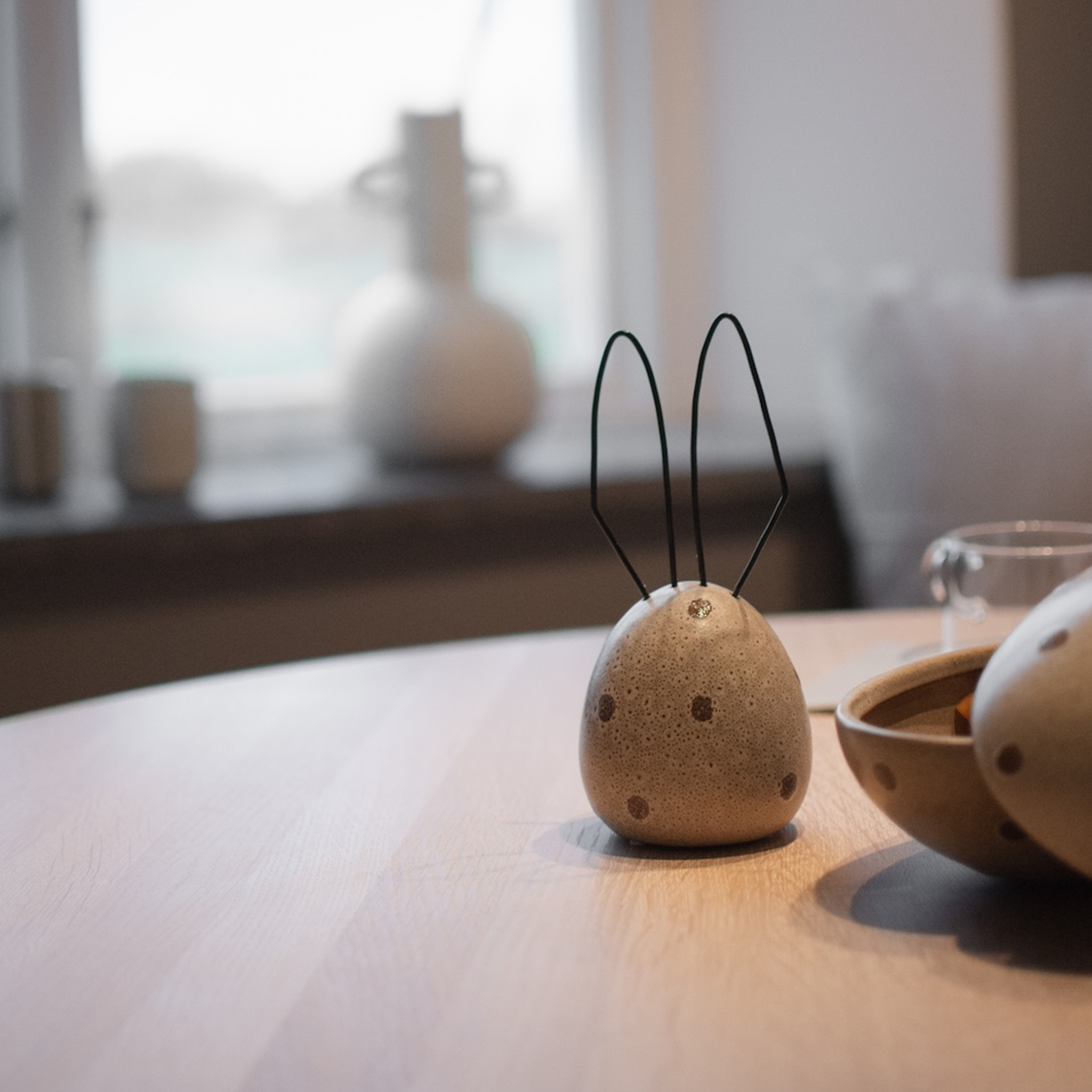 Ceramic Rabbit | Beige Dot