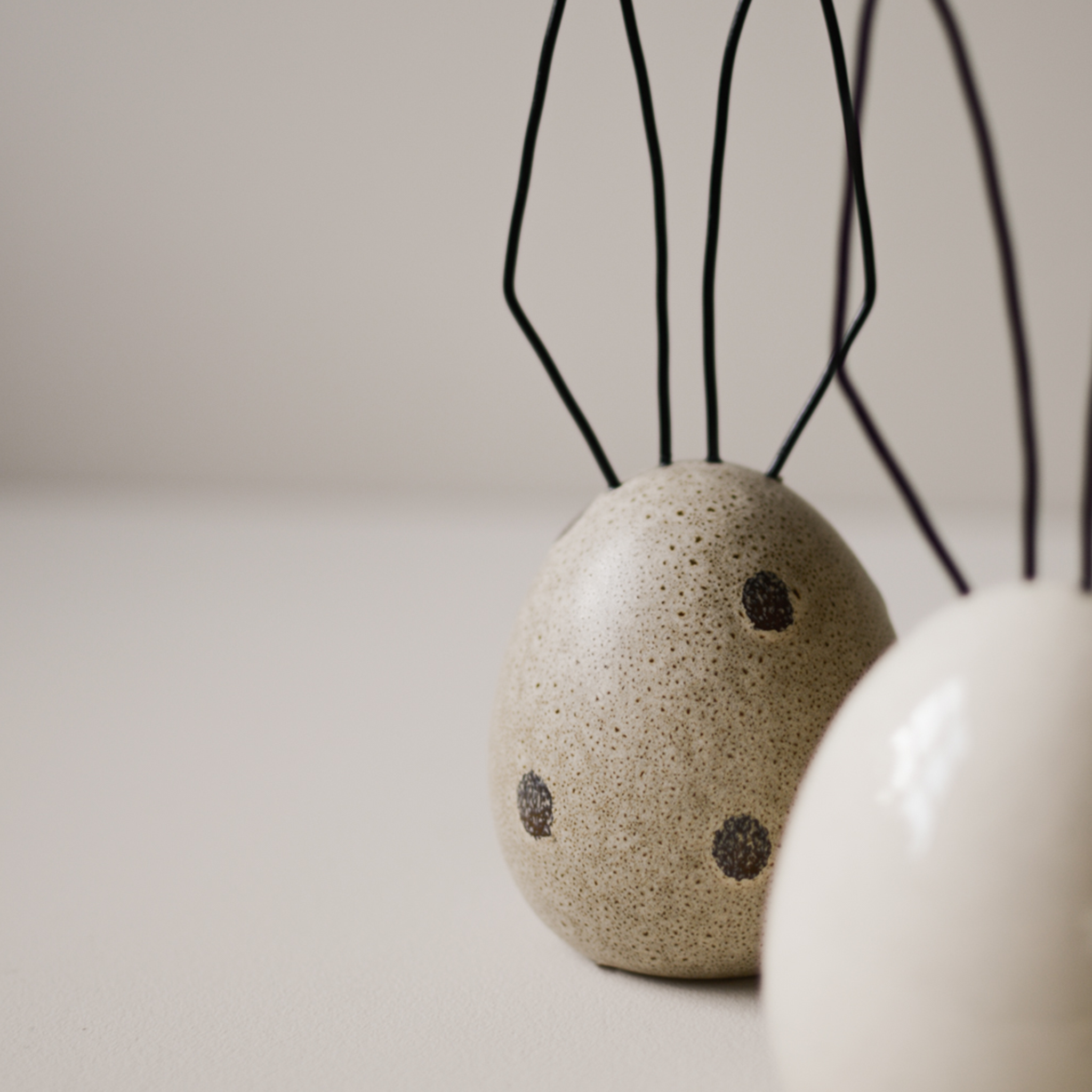 Ceramic Rabbit | Beige Dot