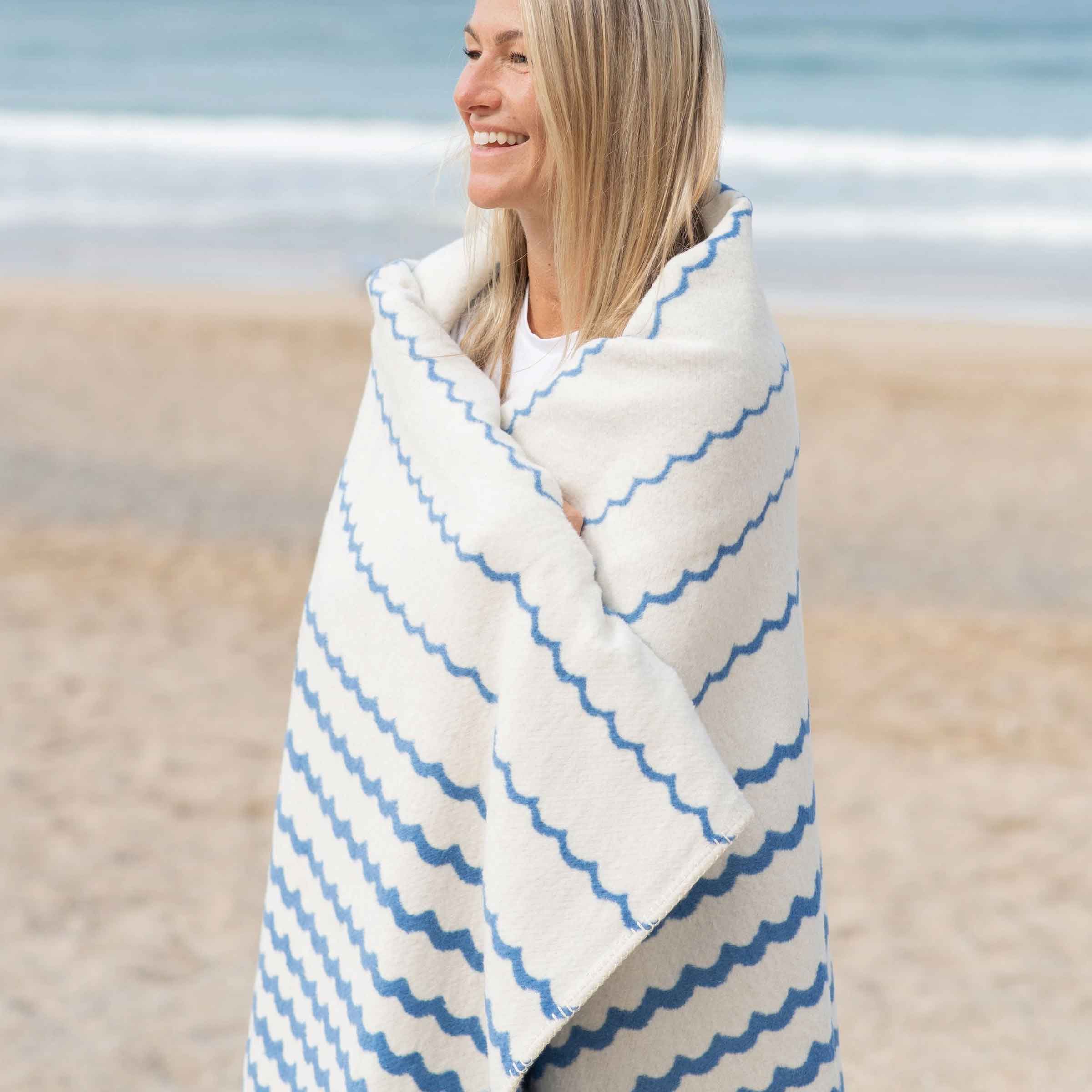 Recycled Cotton Blanket | Blue Swell