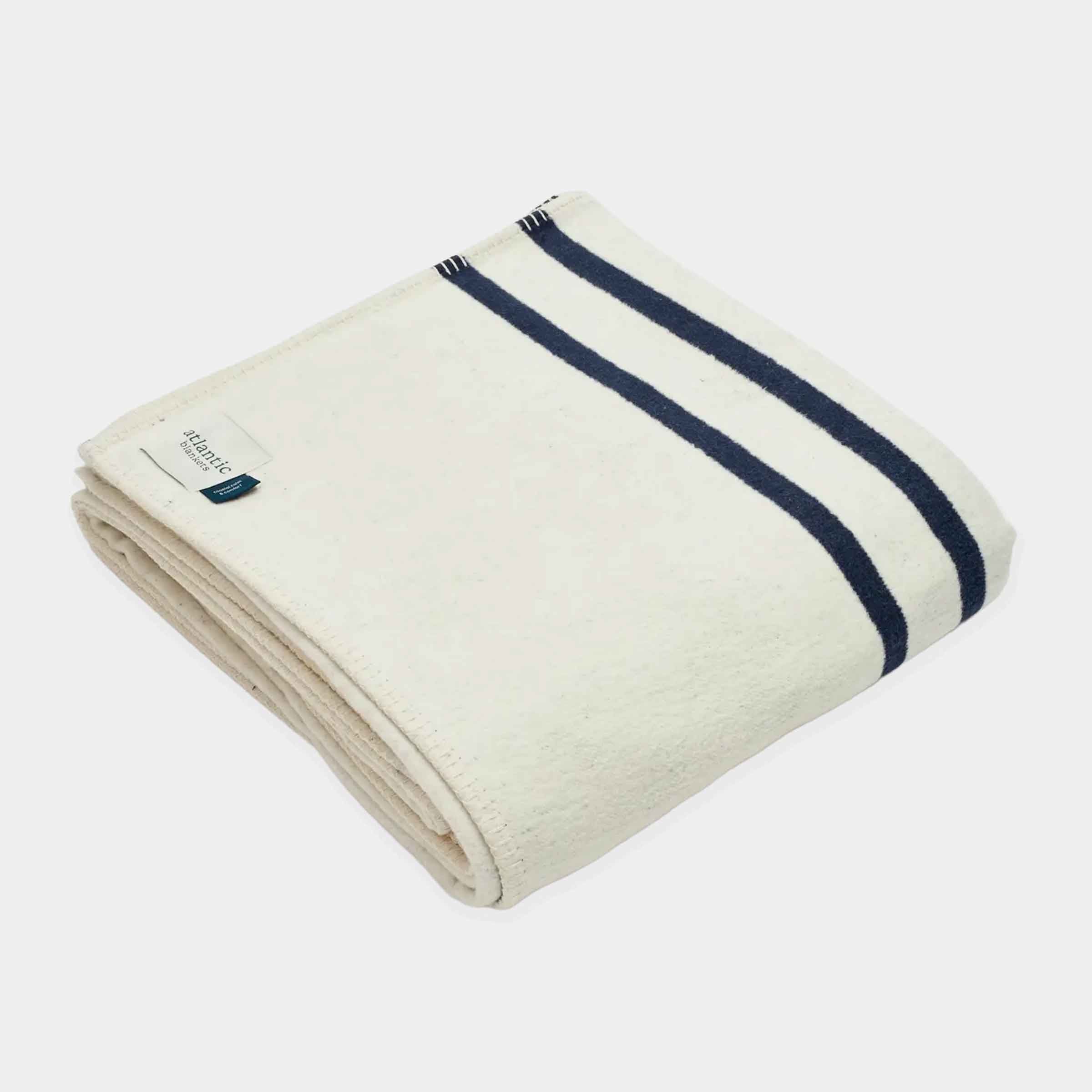Recycled Cotton Blanket | Navy Stripe