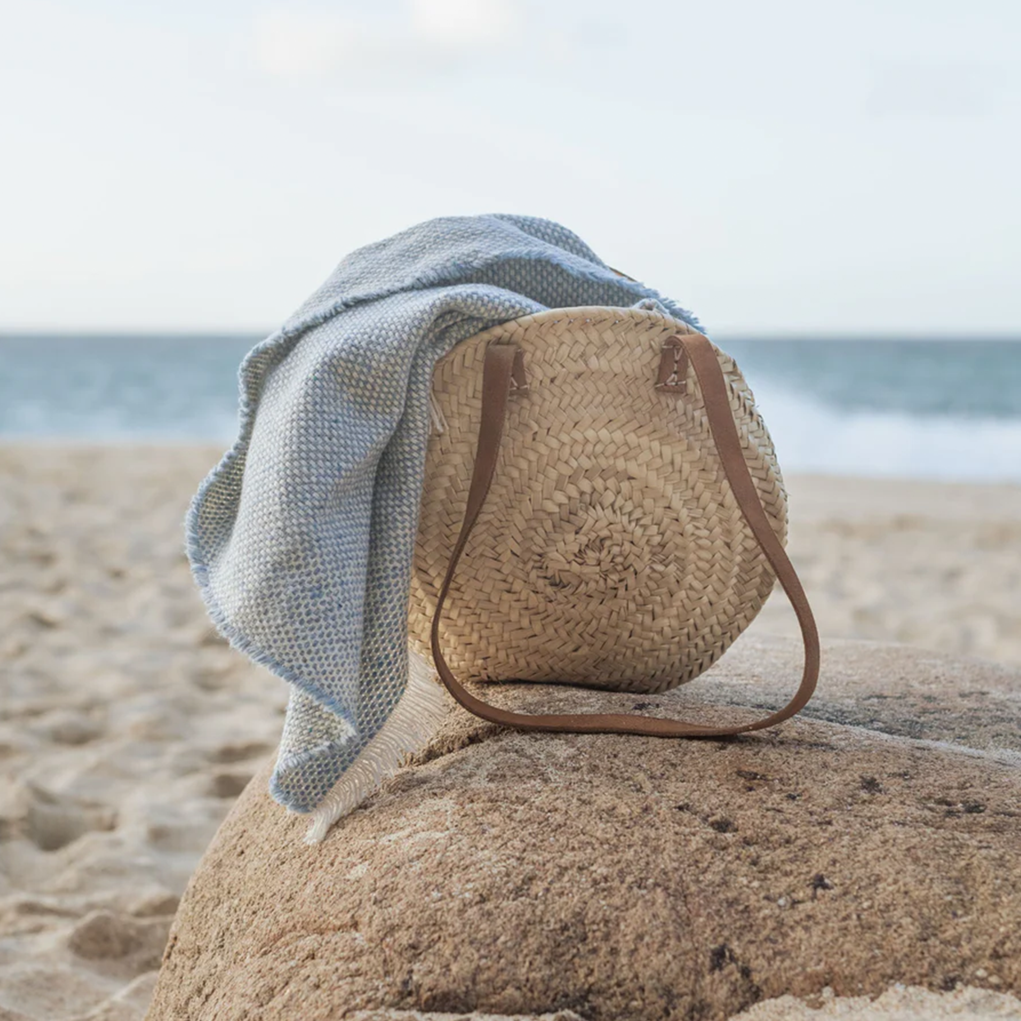Recycled Wool Blanket | Coastal Blue
