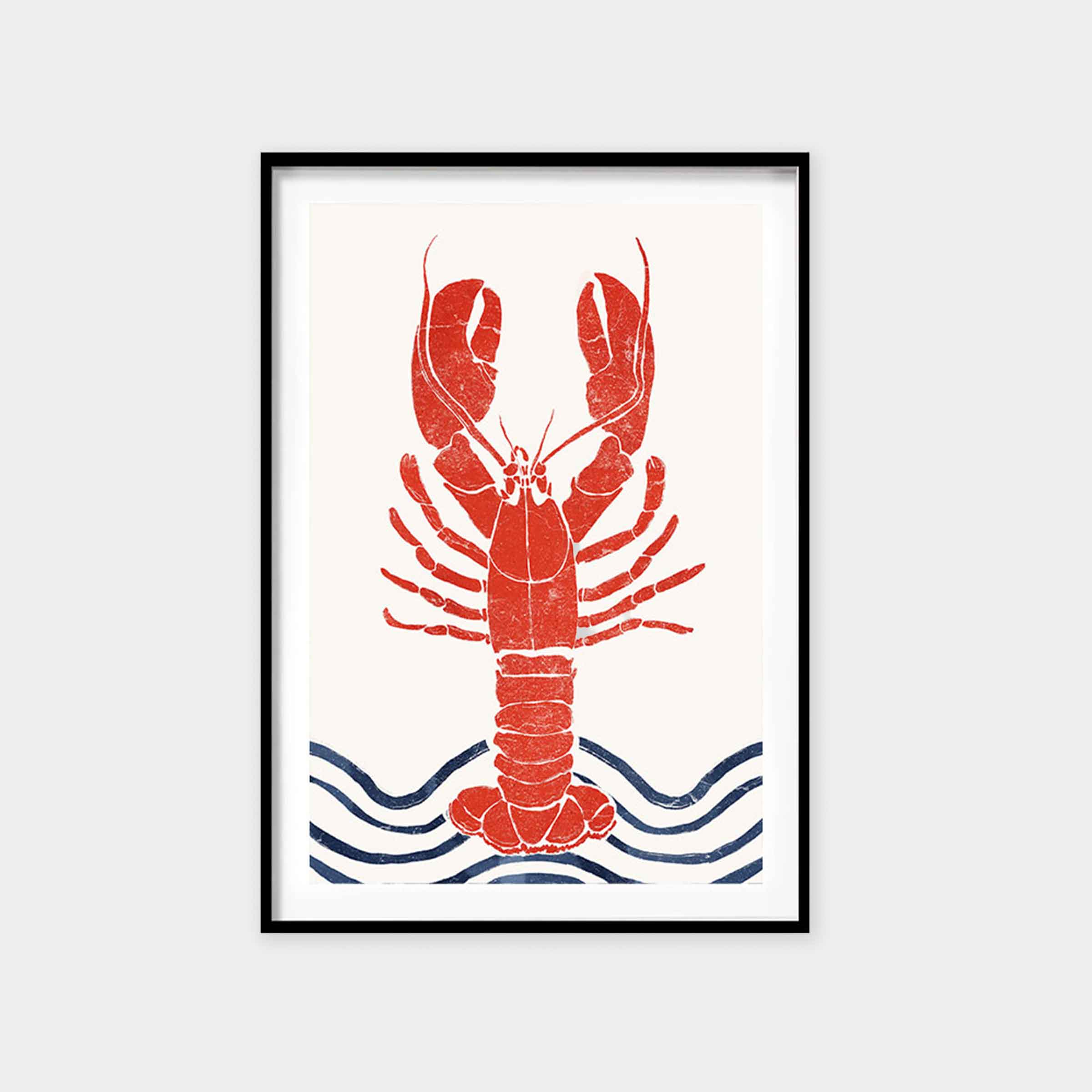 Red Lobster | A2 Black Framed Print