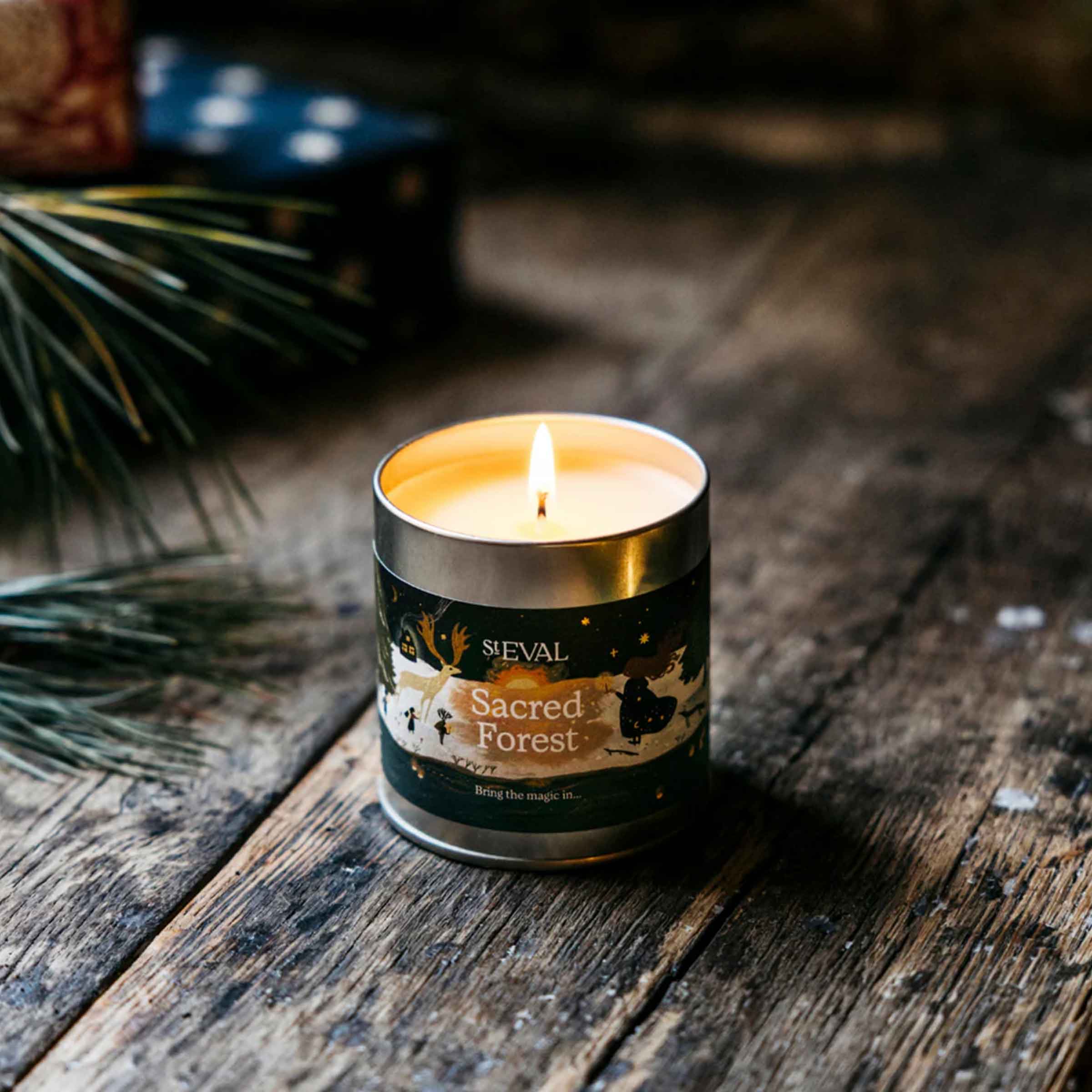 Sacred Forest Scented Christmas Tin Candle