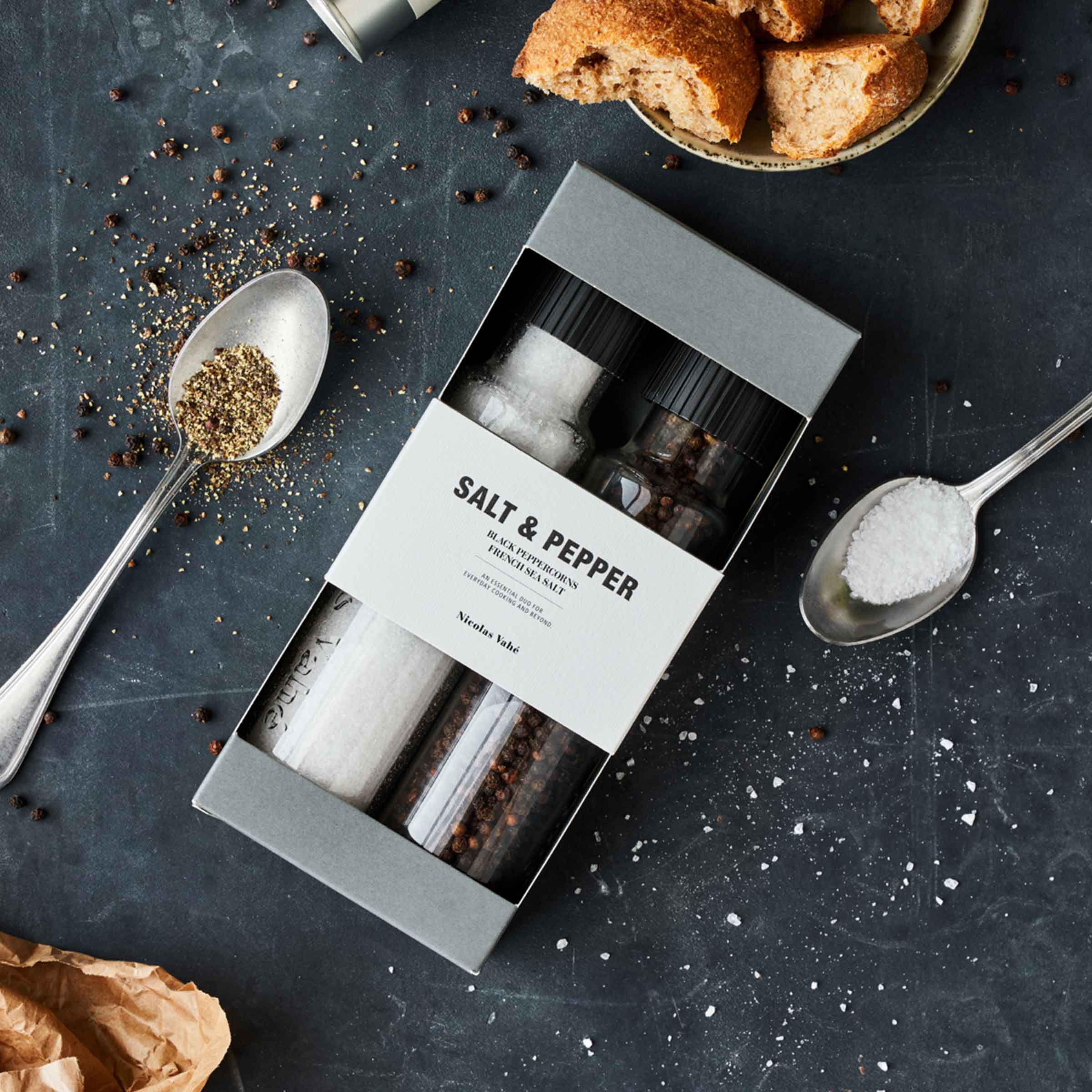 Salt & Pepper Gift Box – French Sea Salt & Black Peppercorns