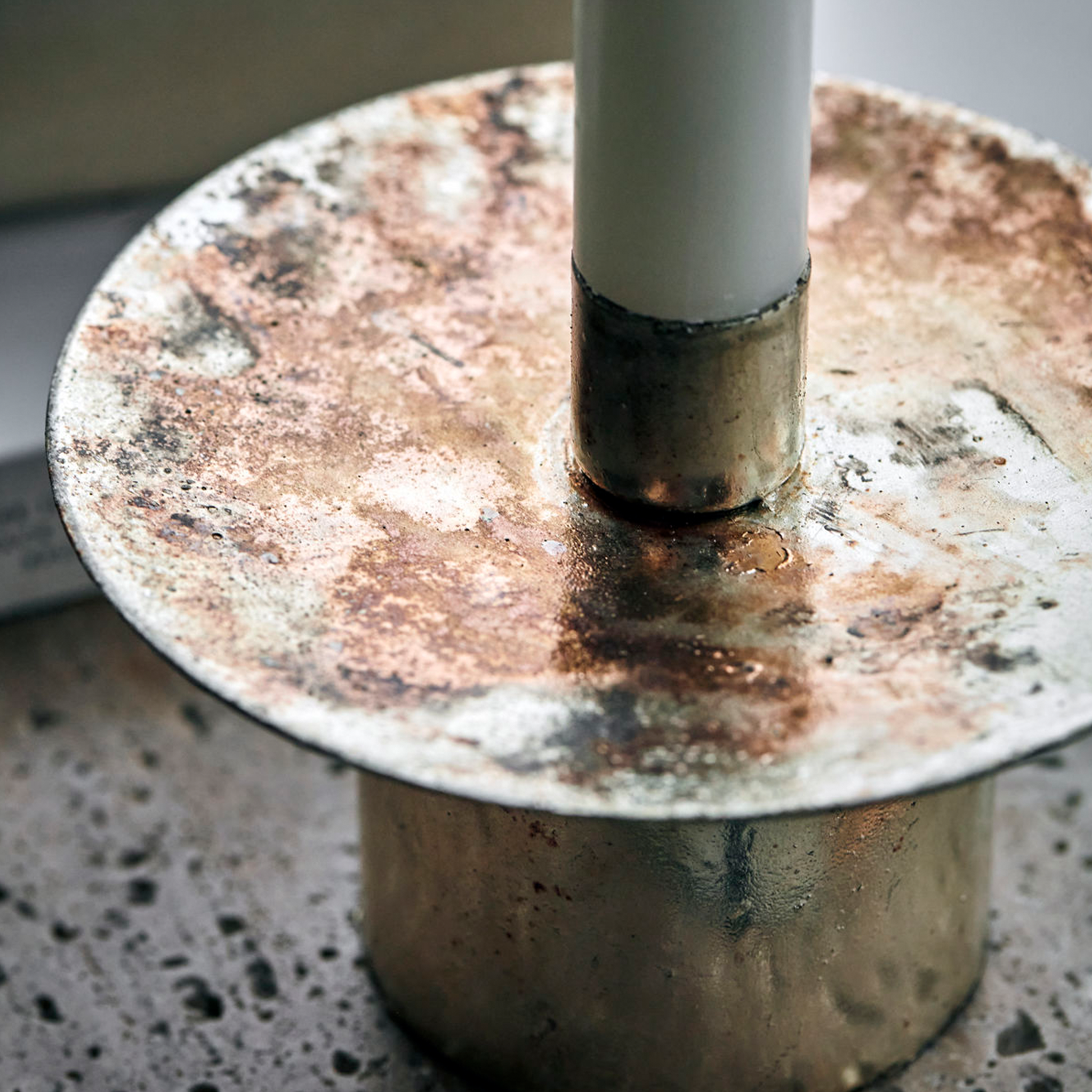 Simb Antique Metallic Candle Holder | Large