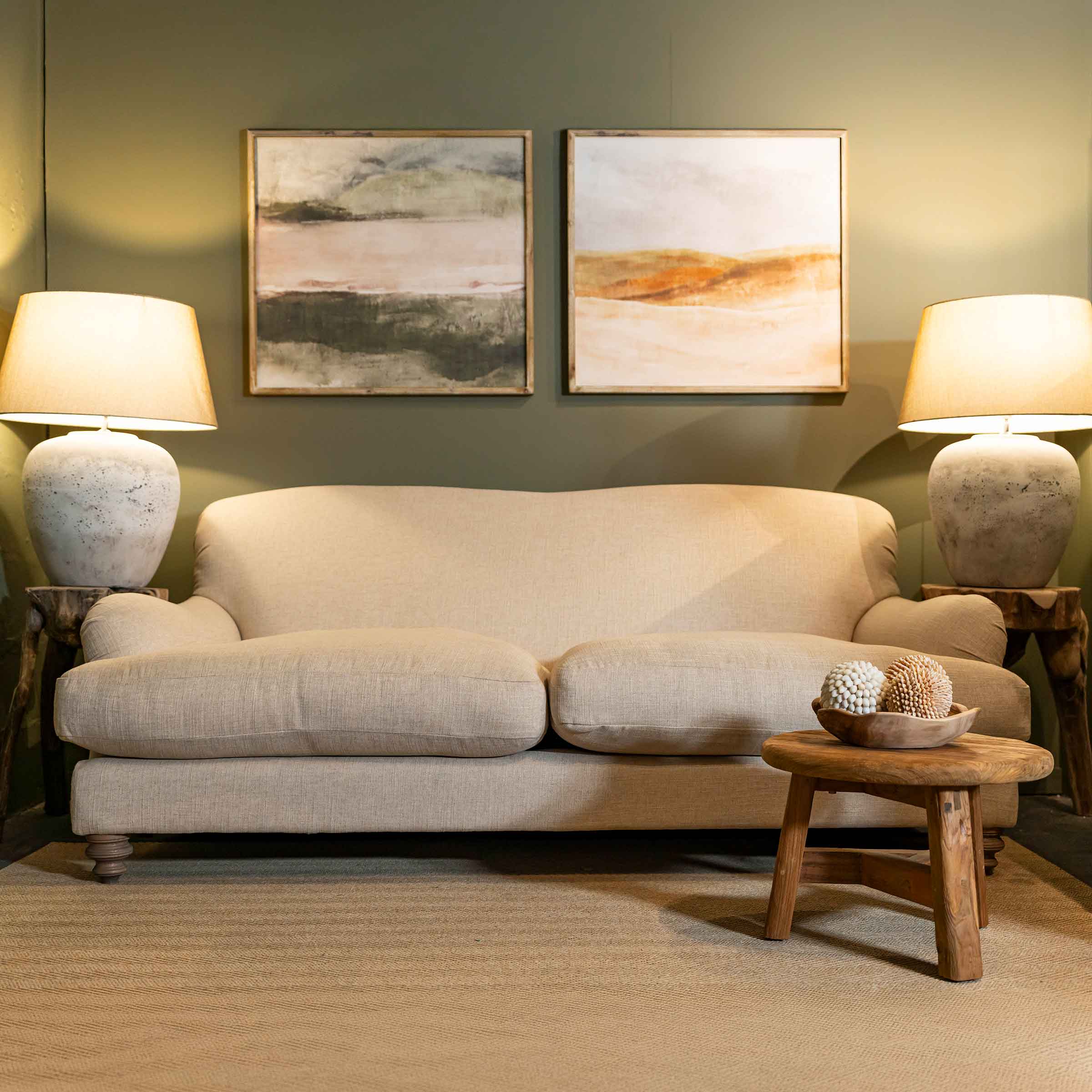 Solent Midi Sofa | Saville Linen Natural (F3)