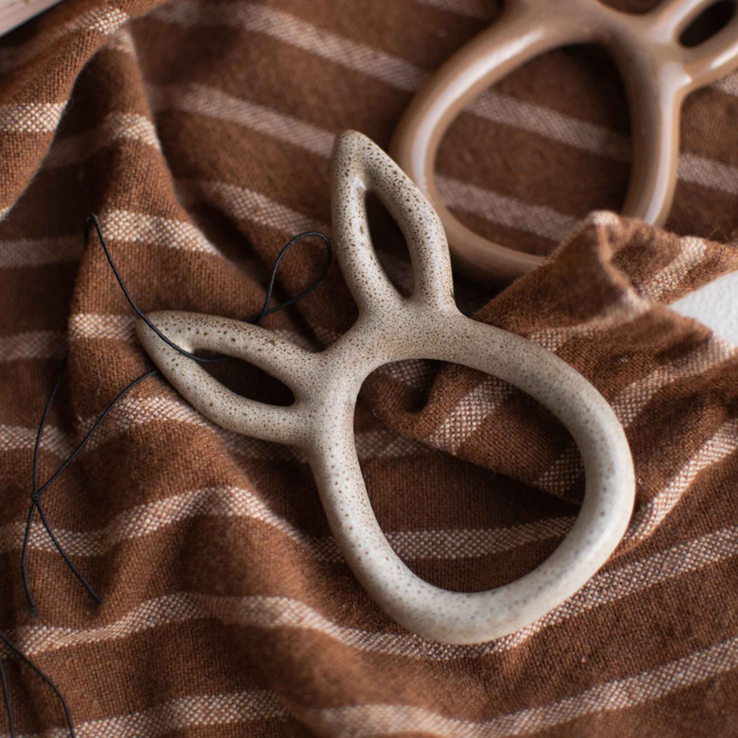 Sprinkle Rabbit Hanging Decoration | Beige