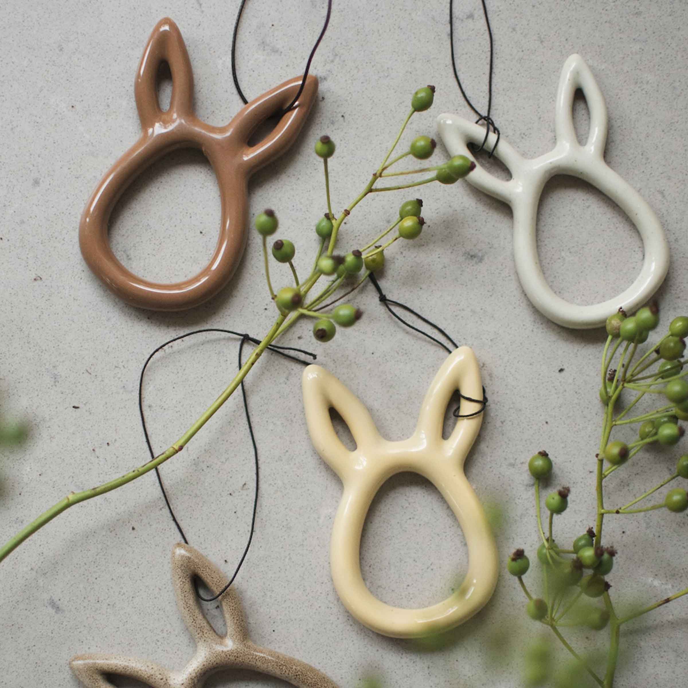 Sprinkle Rabbit Hanging Decoration | Shiny Yellow