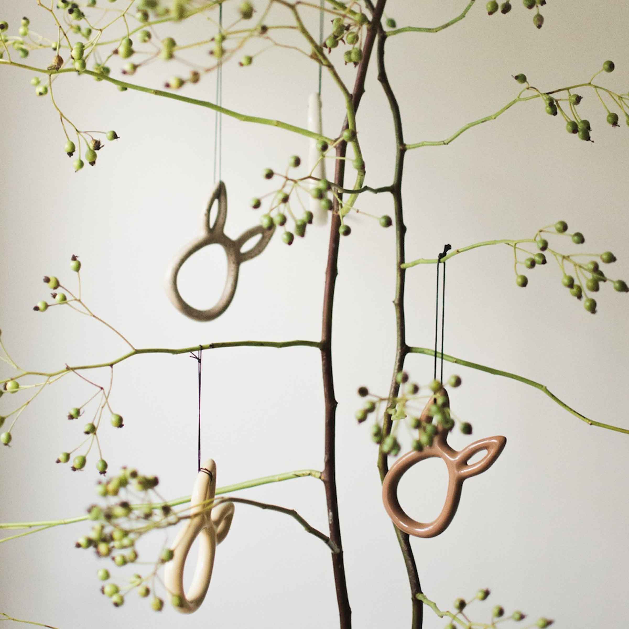 Sprinkle Rabbit Hanging Decoration | Shiny Yellow