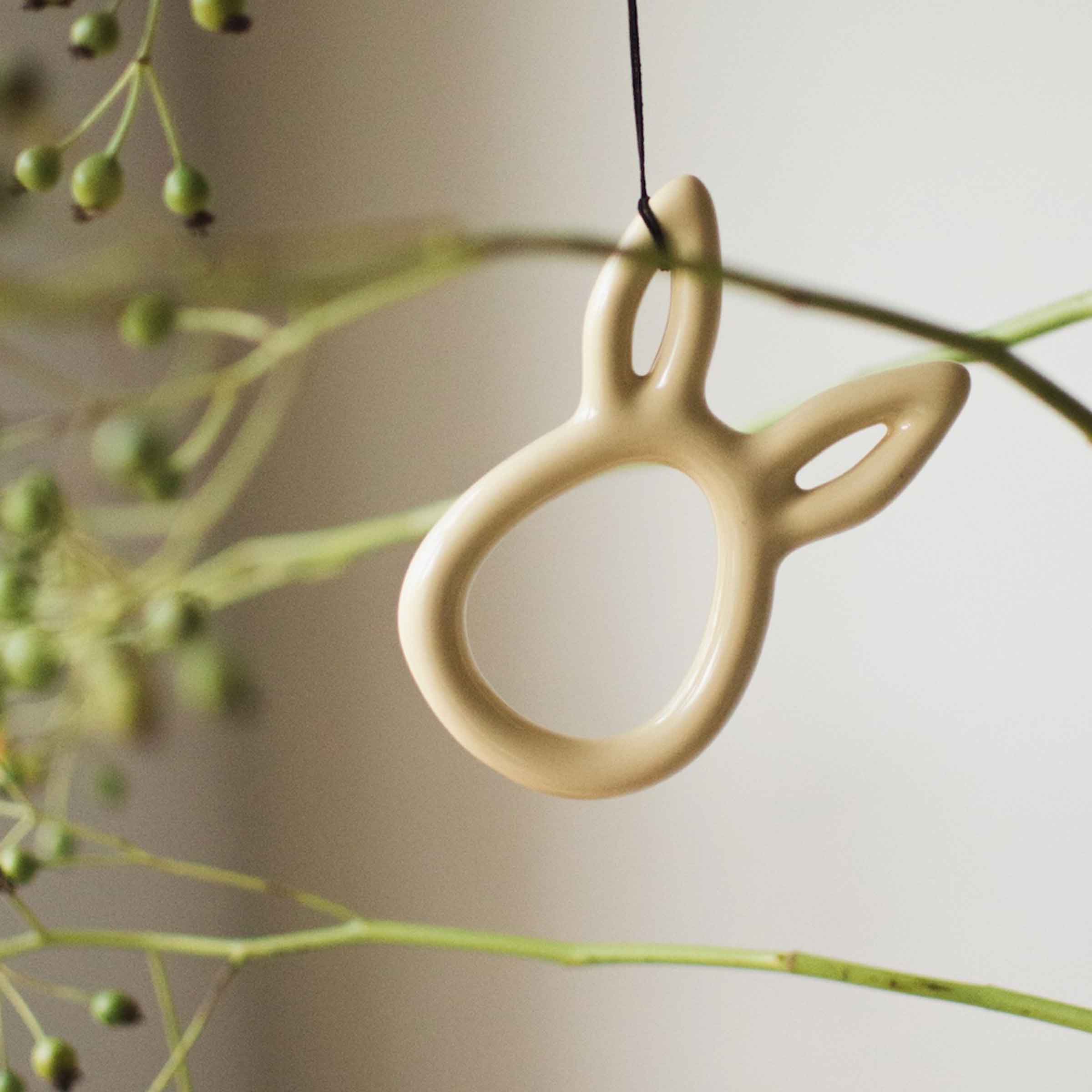 Sprinkle Rabbit Hanging Decoration | Shiny Yellow