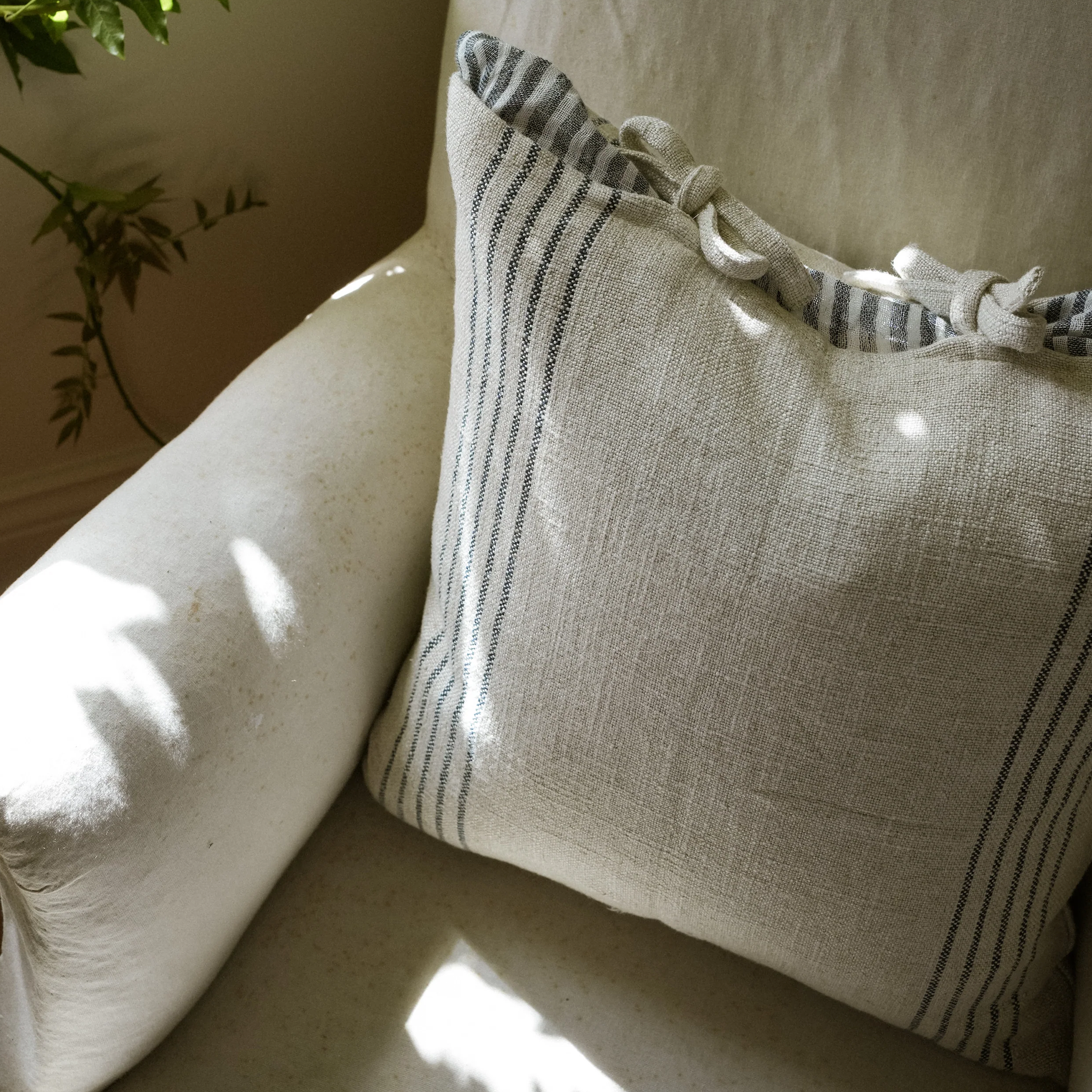 St Ives Stripe Cushion | Blue