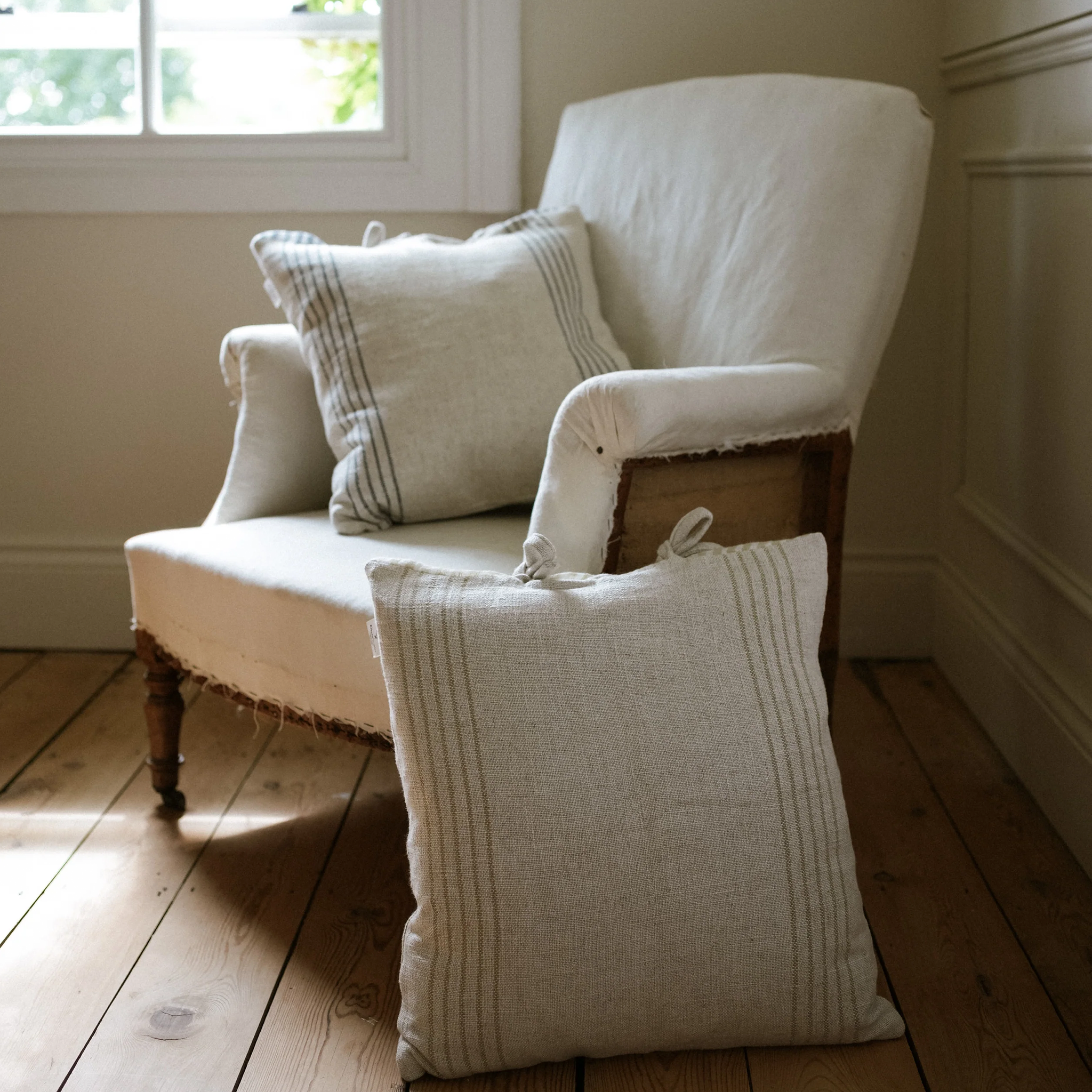 St Ives Stripe Cushion | Blue