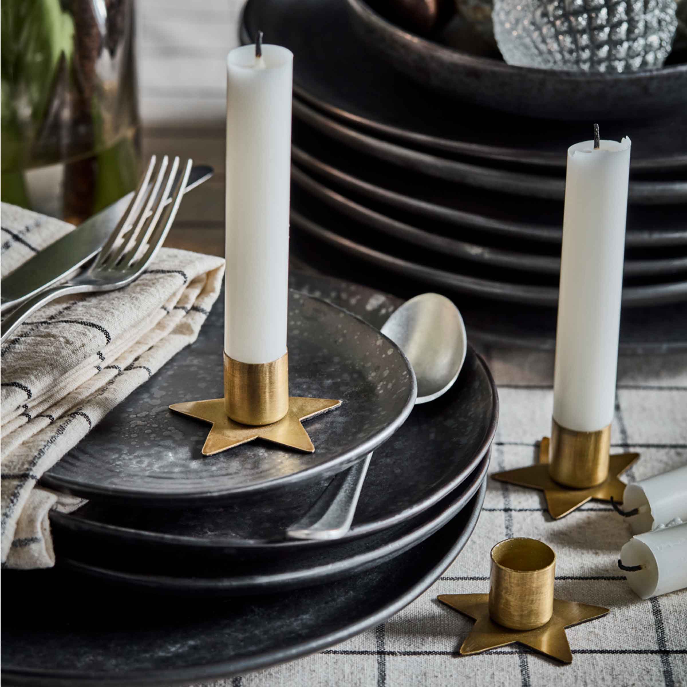 Stage Antique Brass Candle Holders | Set of 6