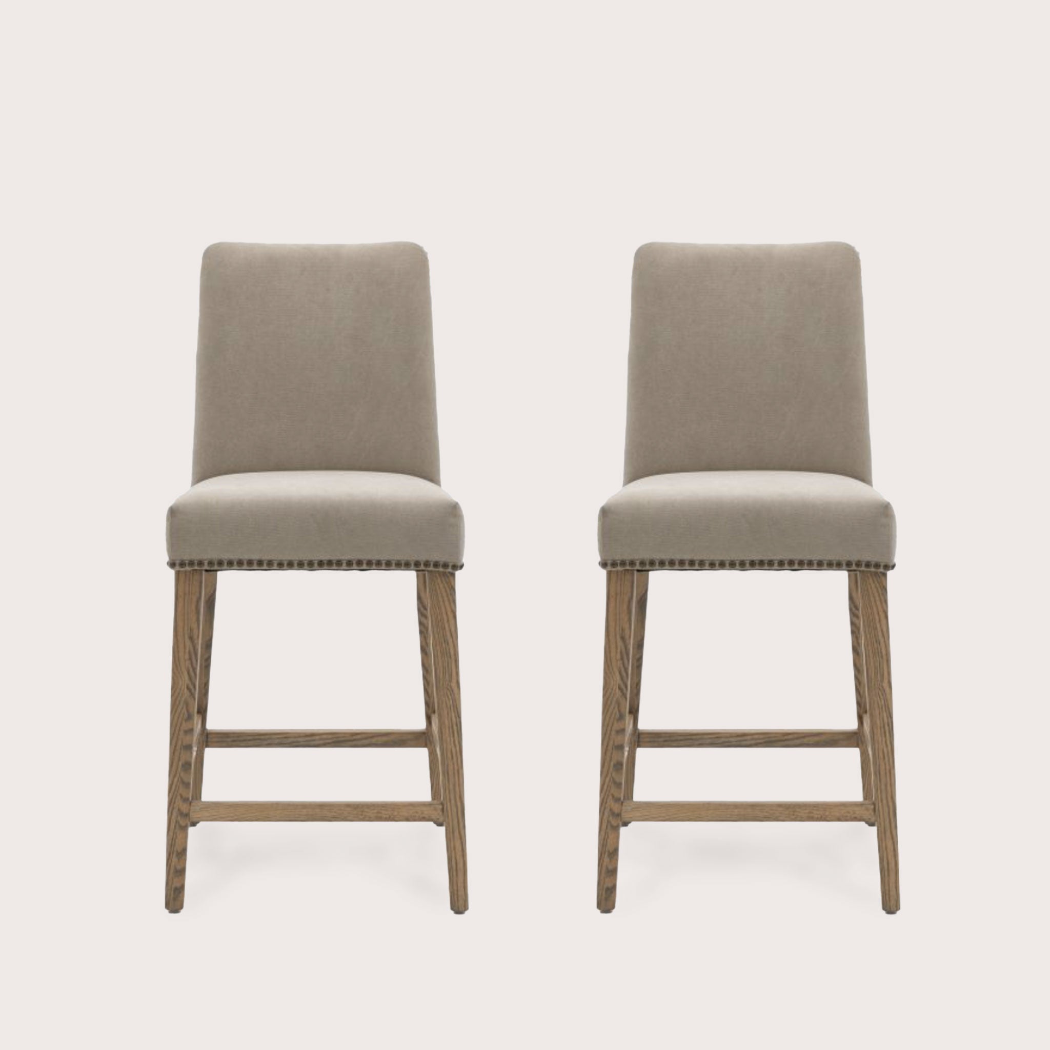 Tegal Kitchen Stools (Pair) - Cement