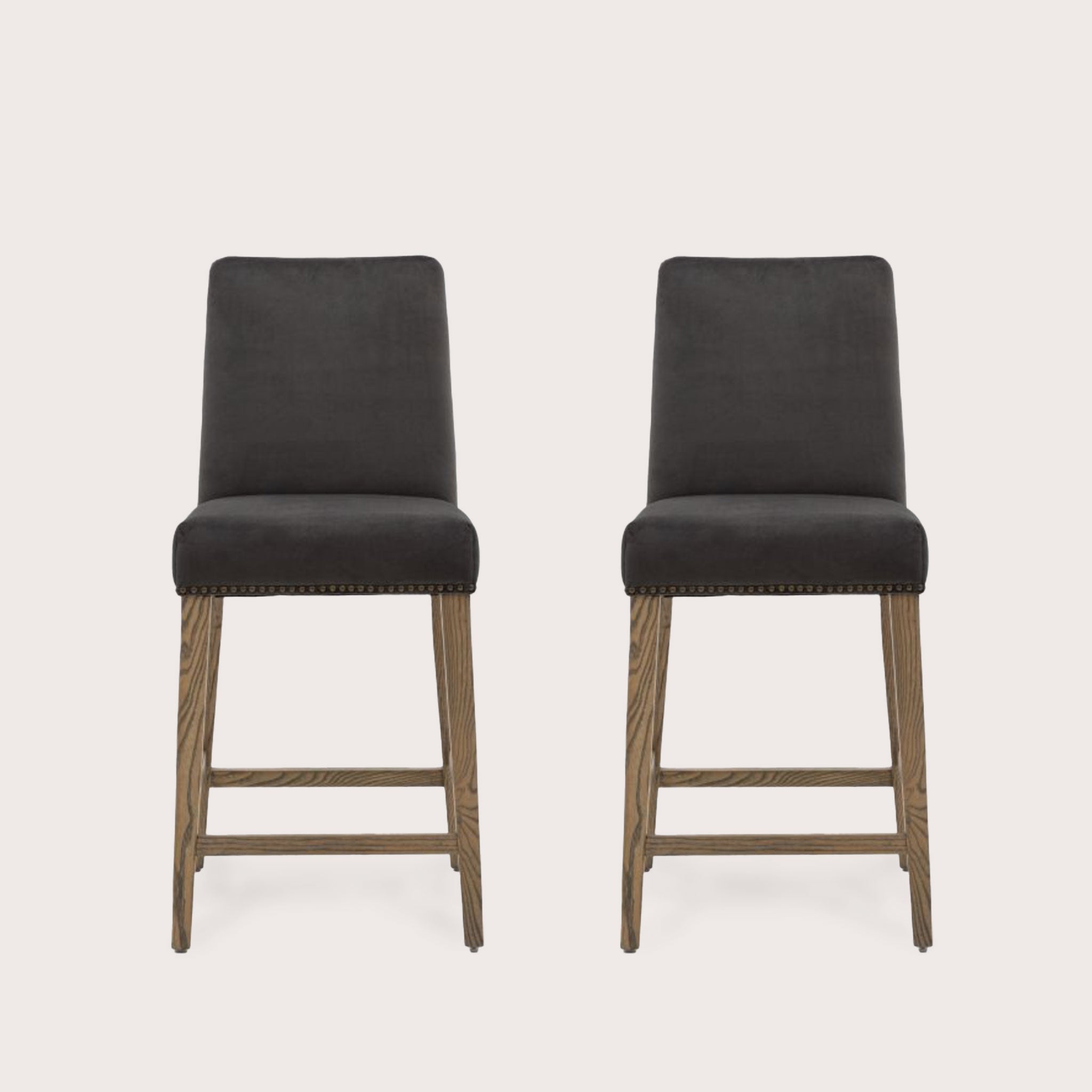 Tegal Kitchen Stools (Pair) - Mouse
