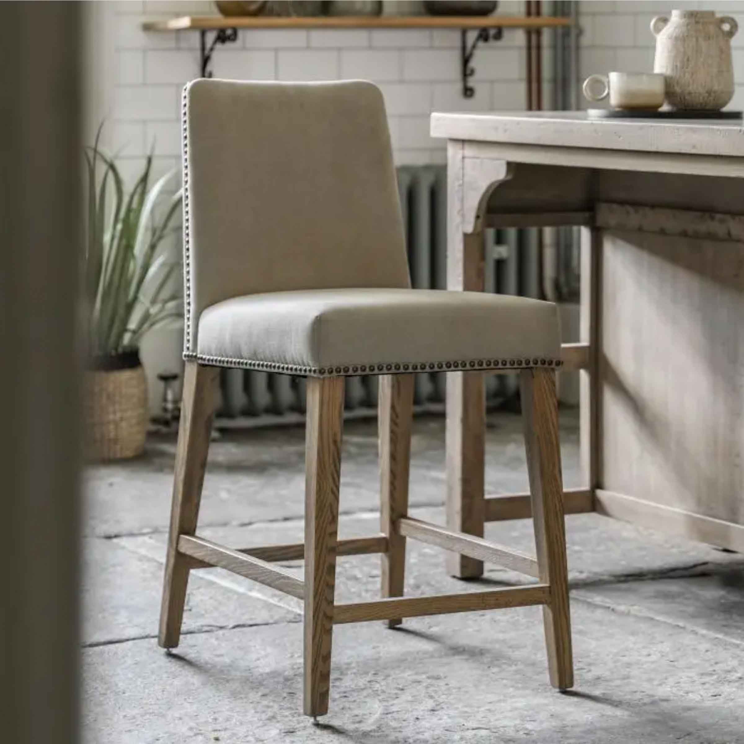 Tegal Kitchen Stool | Cement