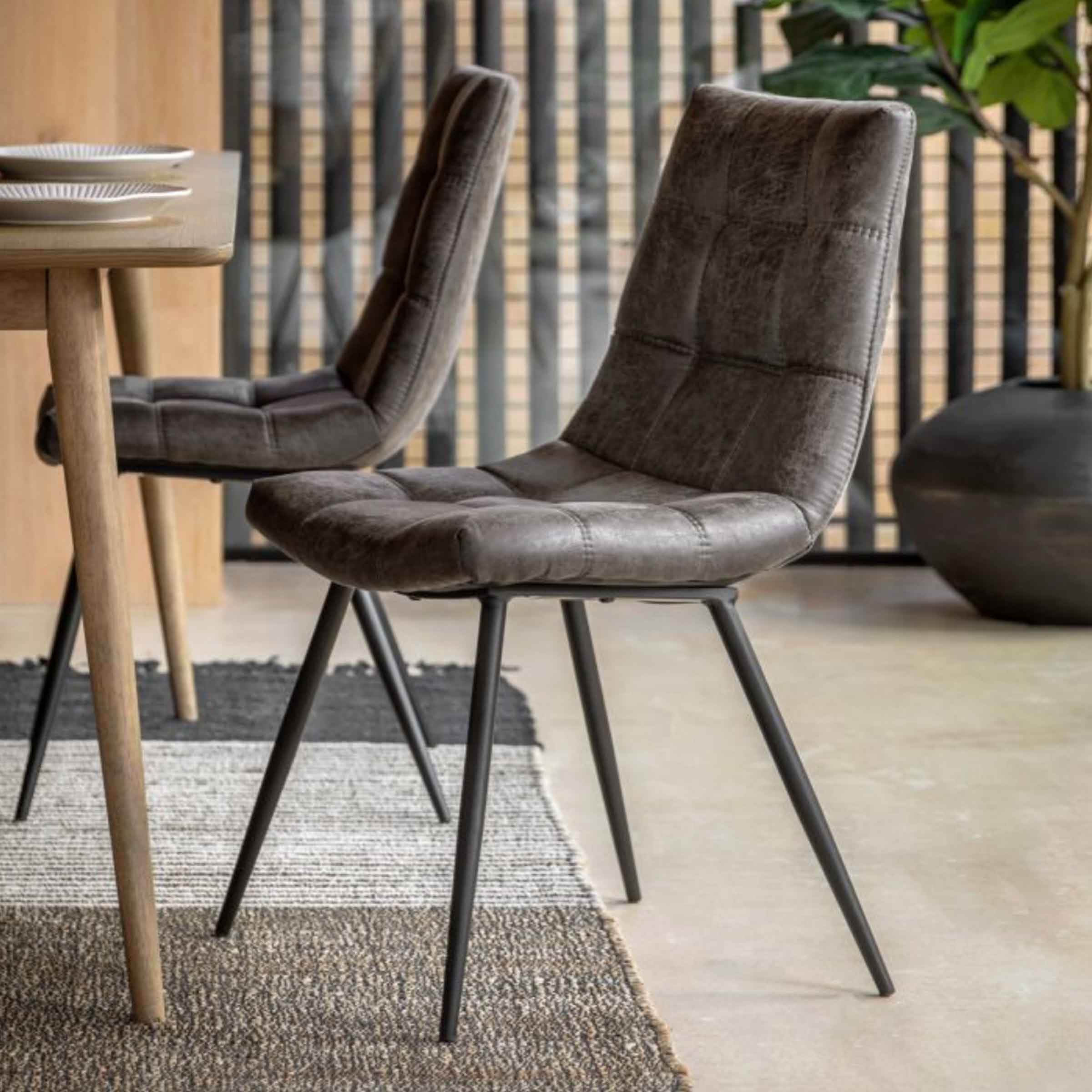 Ubud Dining Chairs | Pair | Grey
