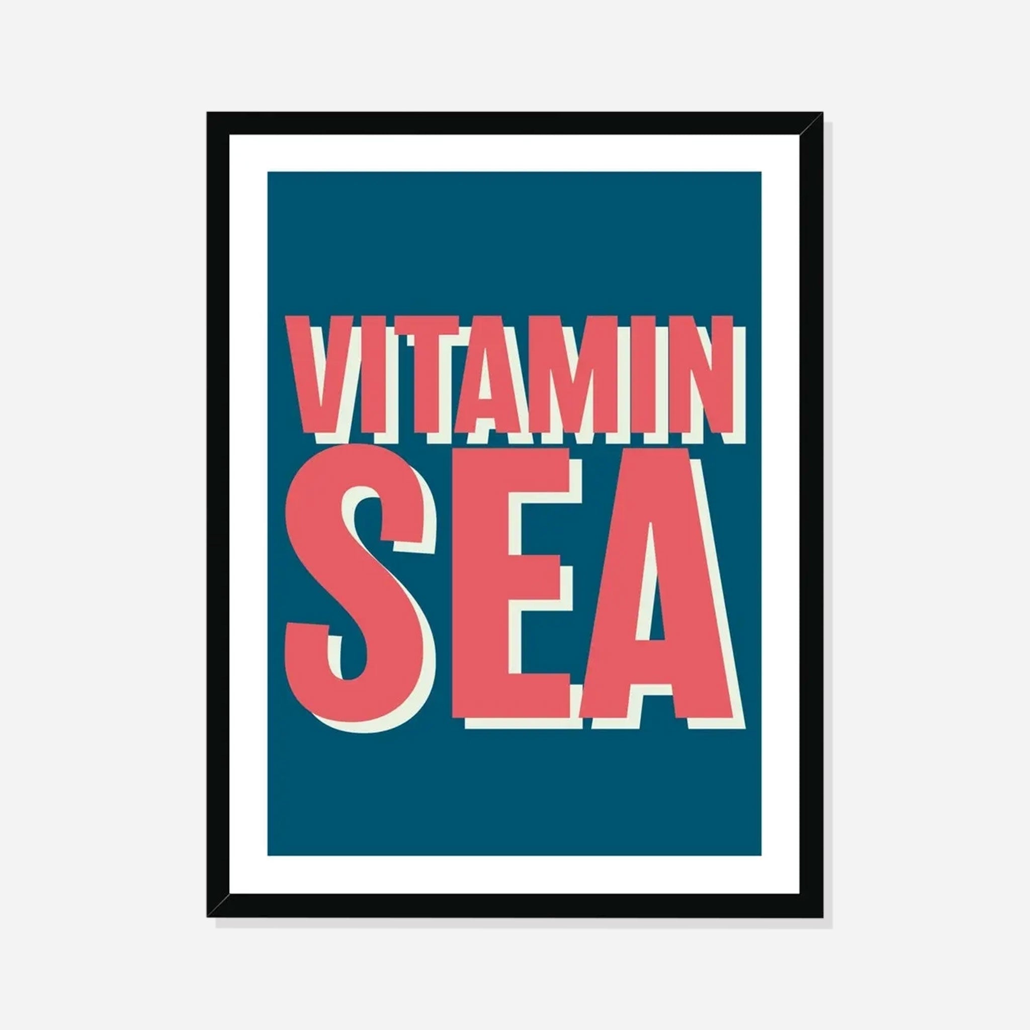 Vitamin Sea (Marine) Typography Art Print - Framed